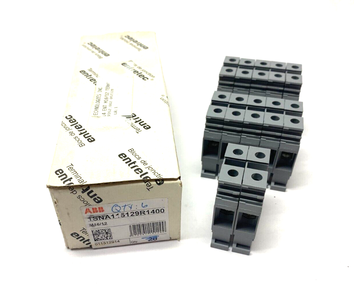 1SNA115129R1400 | ABB Entrelec Feed-Through Terminal Block Gray 12mm BOX OF 12 - New Other - Maverick Industrial Sales