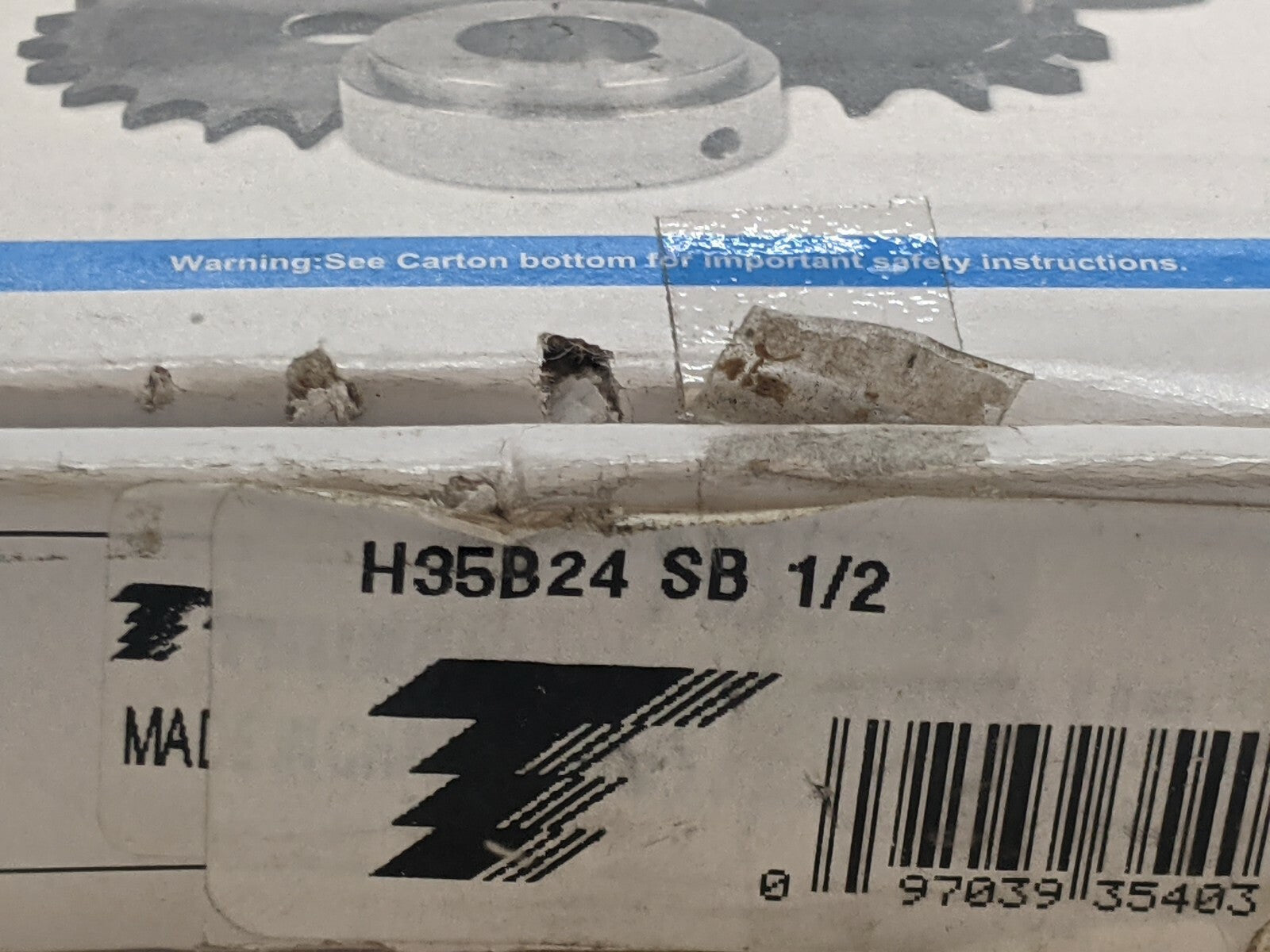Tsubaki H35B24 SB 1/2 Sprocket 1/2" Bore - Maverick Industrial Sales