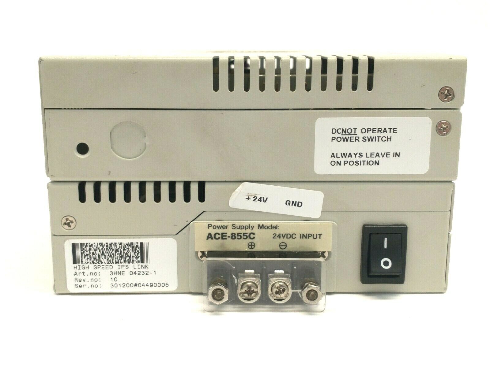 ABB 3HNE 04232-1 Rev. 10 High Speed IPS Link CPU w/ ACE-855C Power Supply 24VDC - Maverick Industrial Sales
