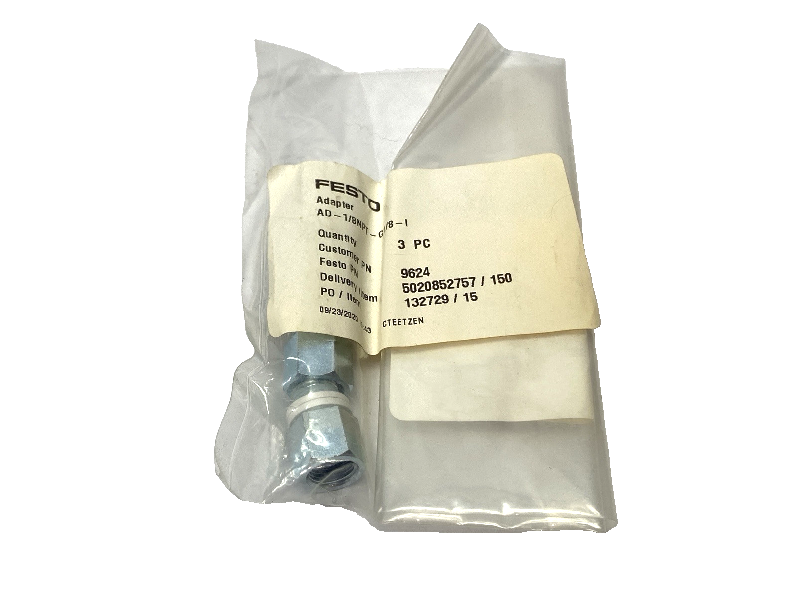 Festo AD-1/8NPT-G1/8-I Male to Female Adapter 9624 PACKAGE OF 3 - Maverick Industrial Sales