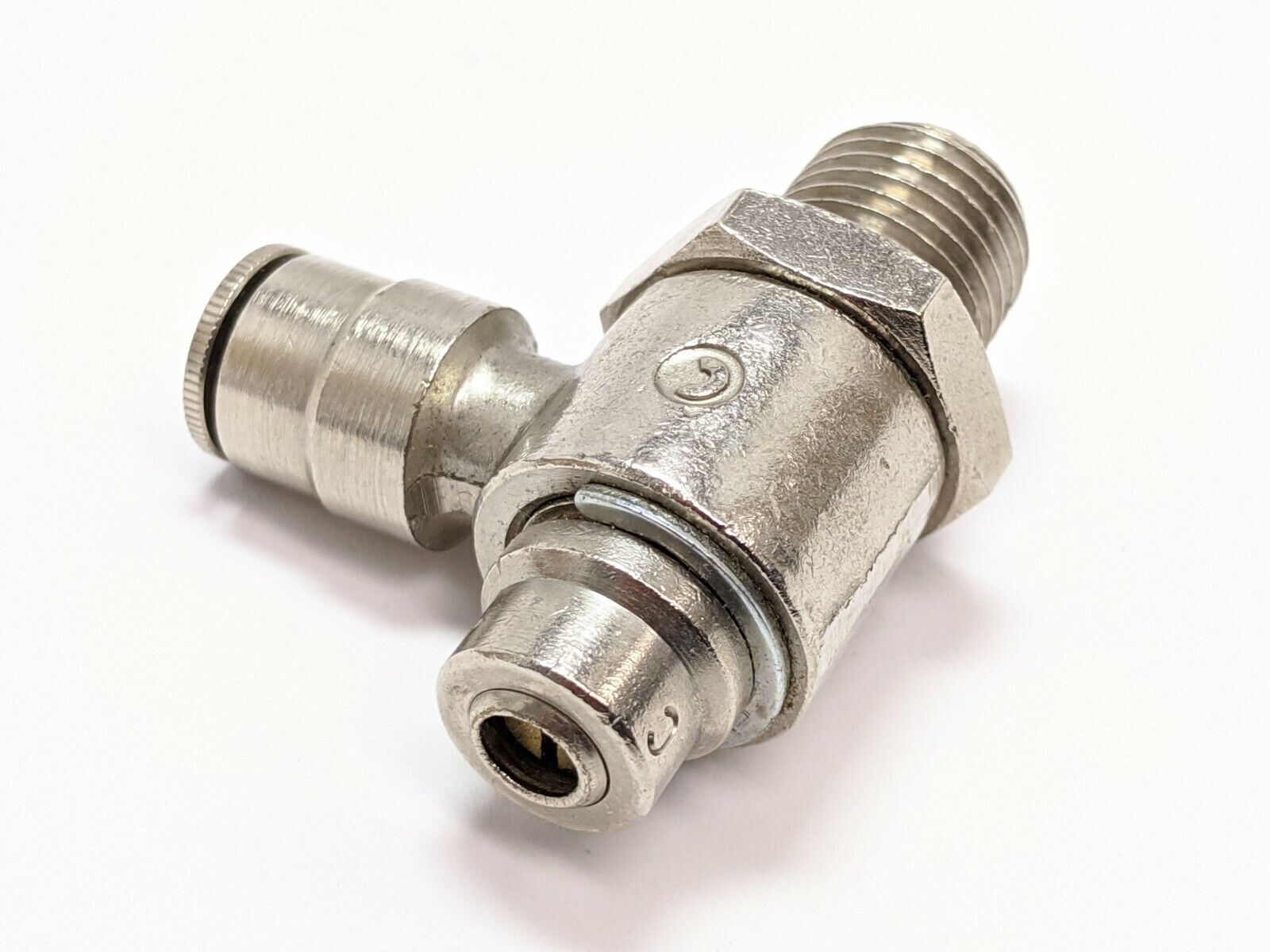Camozzi GSVU 05-02 Flow Control Valve 5/16” Tube OD, 1/8” NPT Thread - Maverick Industrial Sales