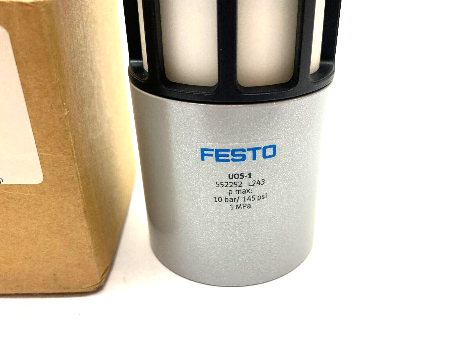 Festo UOS-1 Series J443 Pneumatic Silencer, 10 bar/145 PSI 1.0 Mpa Max 552252 - Maverick Industrial Sales