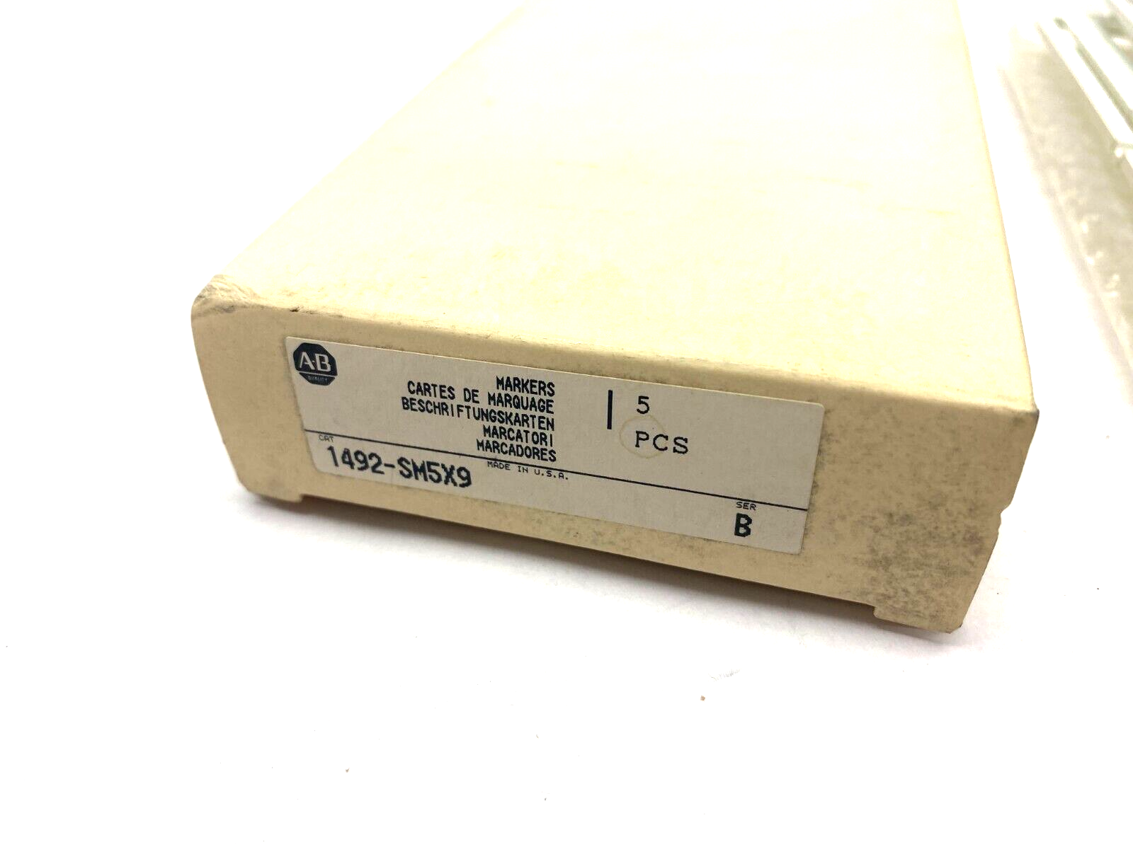 Allen Bradley 1492-SM5X9 Ser. B Blank Terminal Marker Card White BOX OF 5 SHEETS - Maverick Industrial Sales