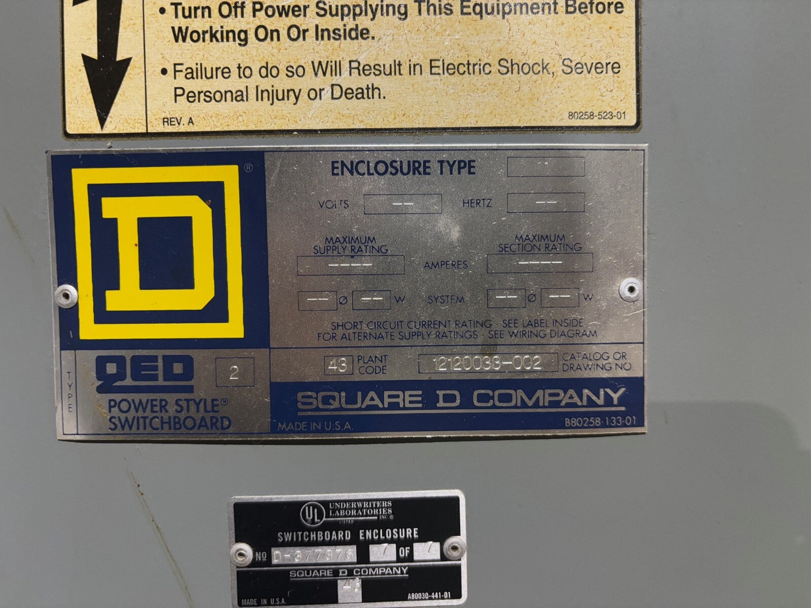 Square D QED 2 Power Style Switchboard End Cabinet - Maverick Industrial Sales