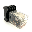 Omron MK2P-S Miniature Cube Relay 250VAC 10A w/ DIN Rail Base Mount 0T08-PC - Maverick Industrial Sales