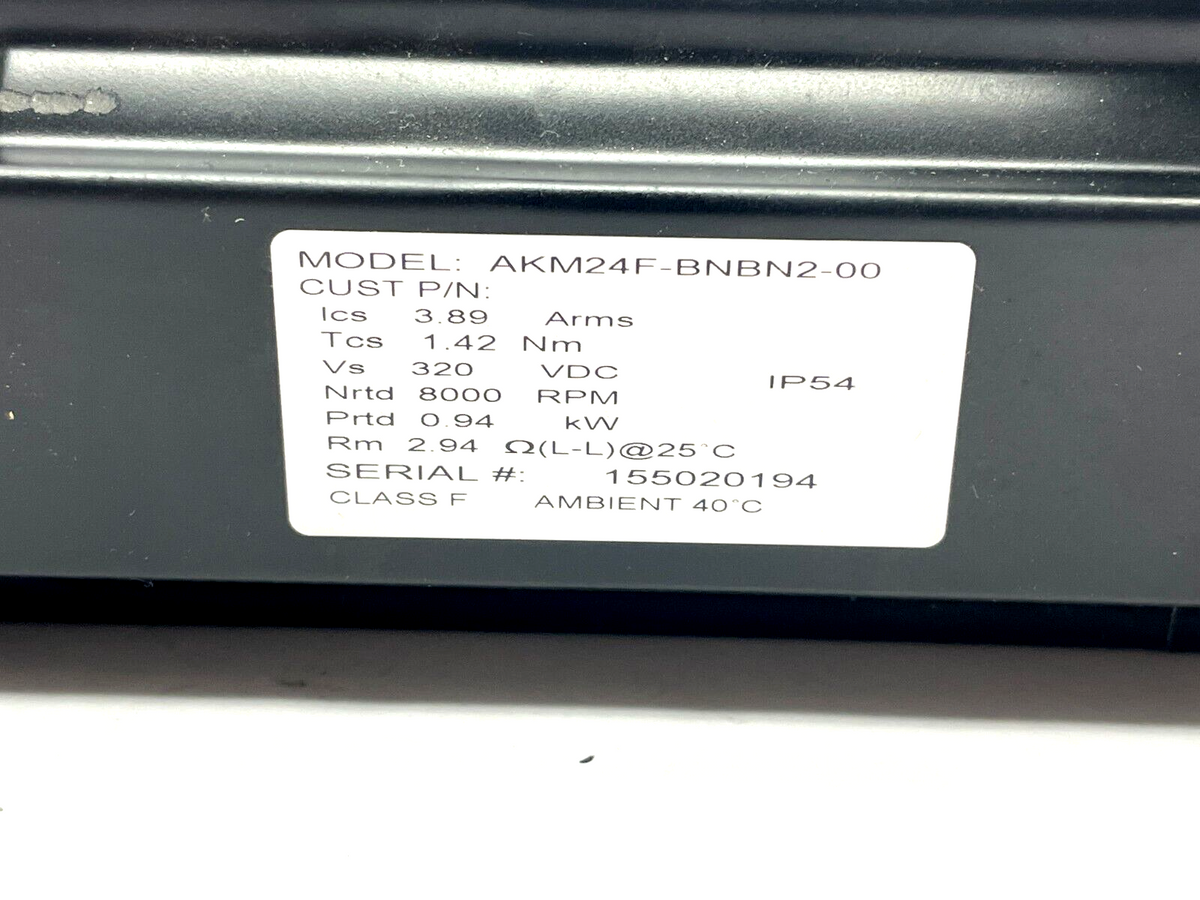 AKM24F-BNBN2-00 | Kollmorgen Servo Motor 3-Phase 320VDC 6000RPM - Used - Maverick Industrial Sales