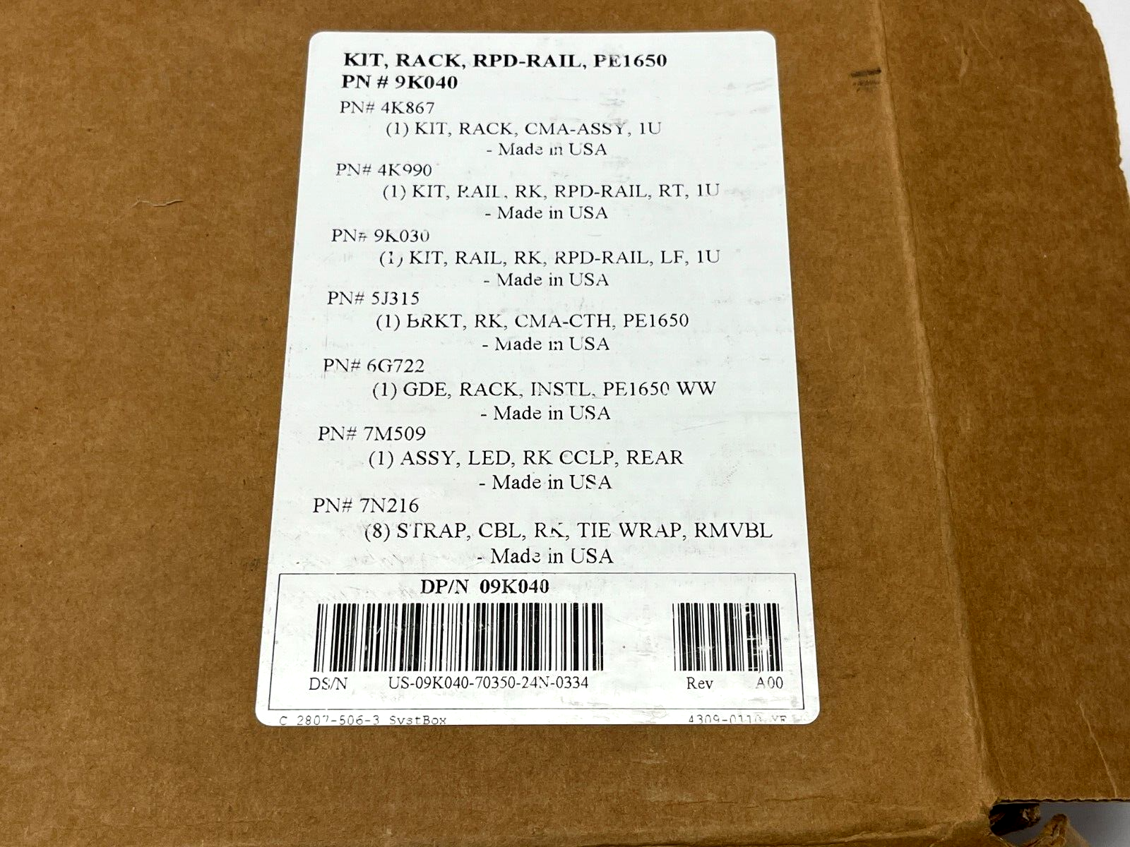 Dell 9K040 Rack Kit RPD-Rail PE 1650 - Maverick Industrial Sales