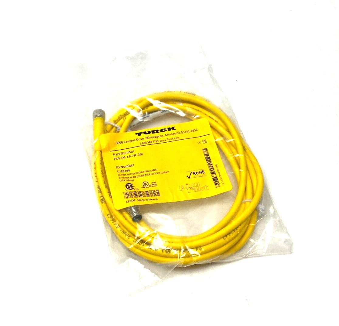 PKG 3M-2.9-PSG 3M, U-83784 | Turck PKG 3M-2.9-PSG 3M Picofast Double Ended Cordset U-83784 - New - Maverick Industrial Sales