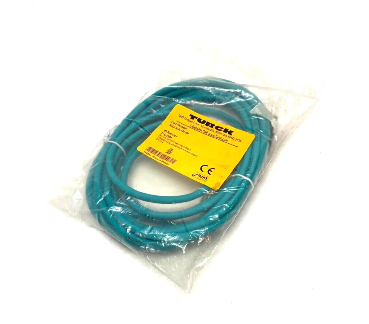 Turck RSCD RJ45 440-4M Profibus Double Ended Ethernet Cordset U-04394 - Maverick Industrial Sales