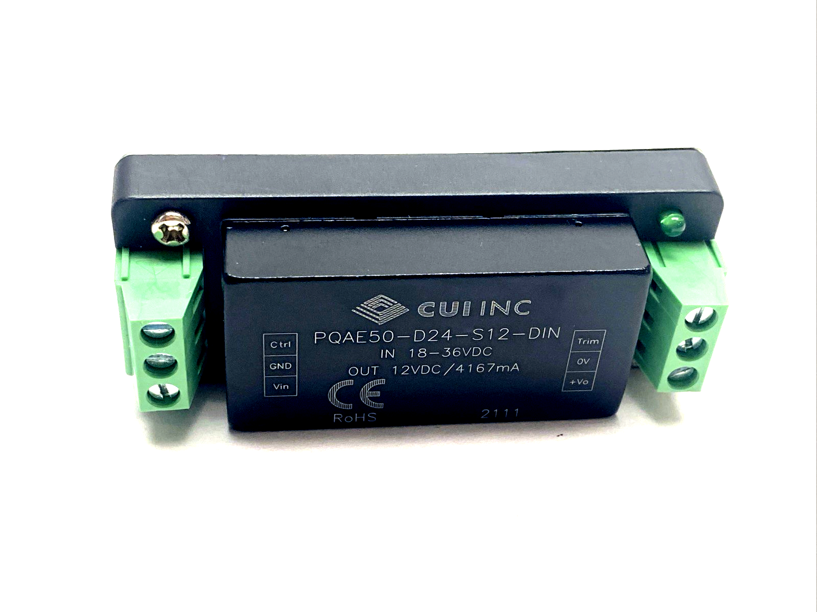 PQAE50-D24-S12-DIN | CUI DC/DC Din Rail Power Supply 18-36VDC In 12VDC 50W Out - Used - Maverick Industrial Sales