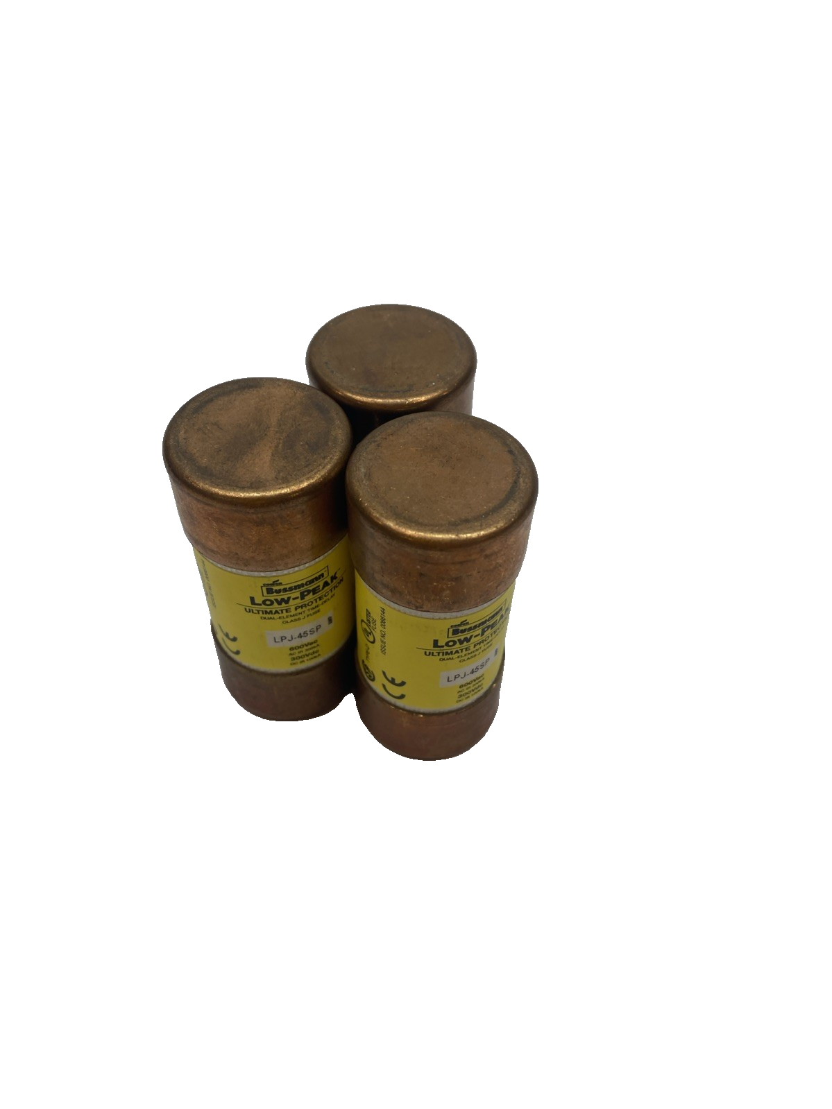 Bussmann LPJ‑45SP Low-Peak Time‑Delay Fuse 600 VAC LOT OF 3 - Maverick Industrial Sales