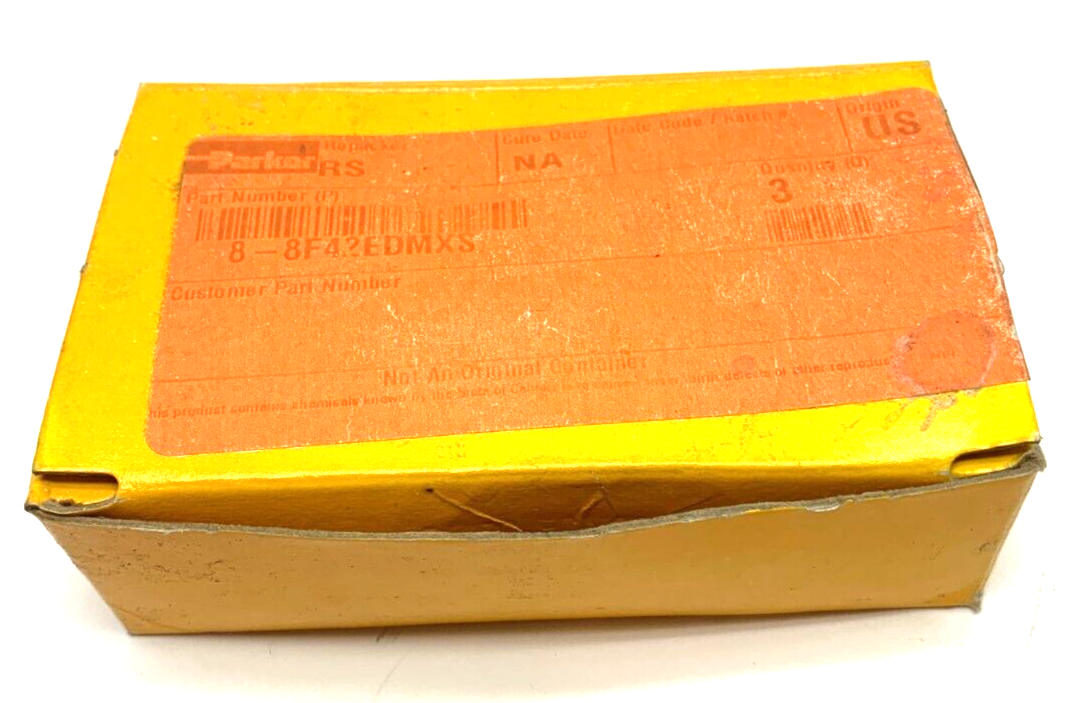 Parker 8-8F42EDMXS Triple-Lok 37 Degree Flare JIC Male Connector BOX OF 3 - Maverick Industrial Sales