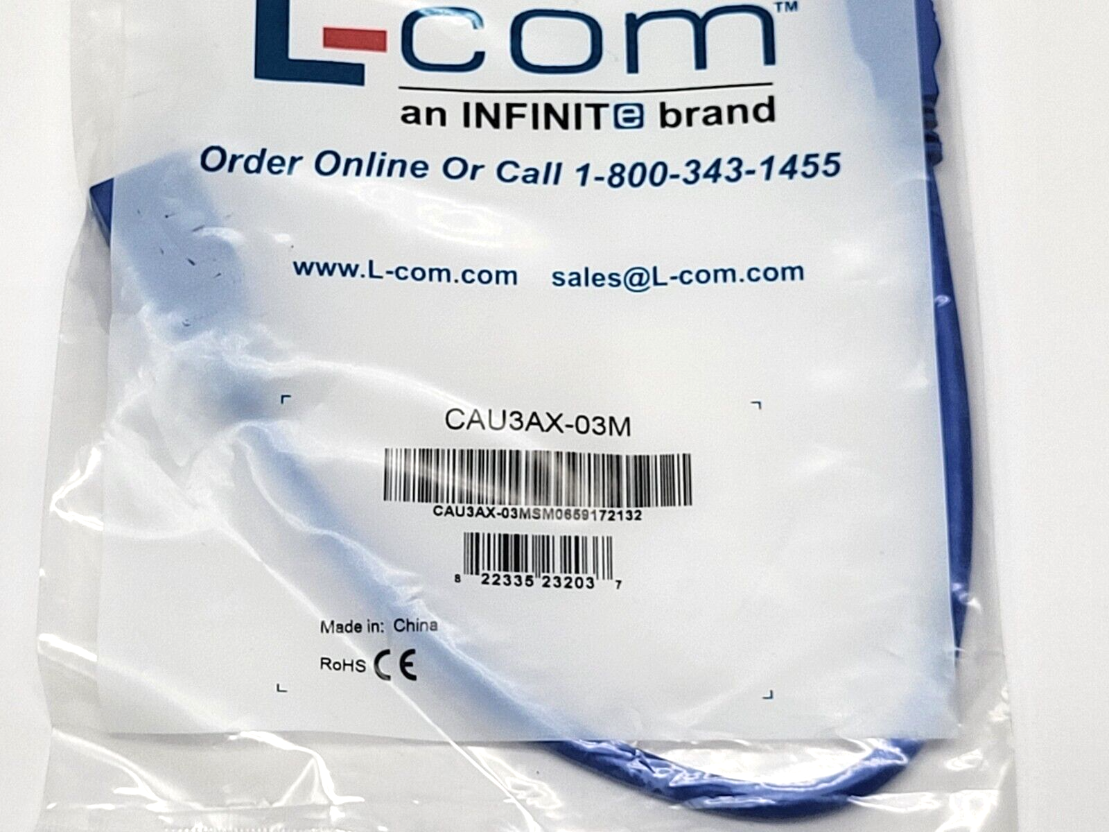 L-Com CAU3AX-03M USB Cable - Maverick Industrial Sales