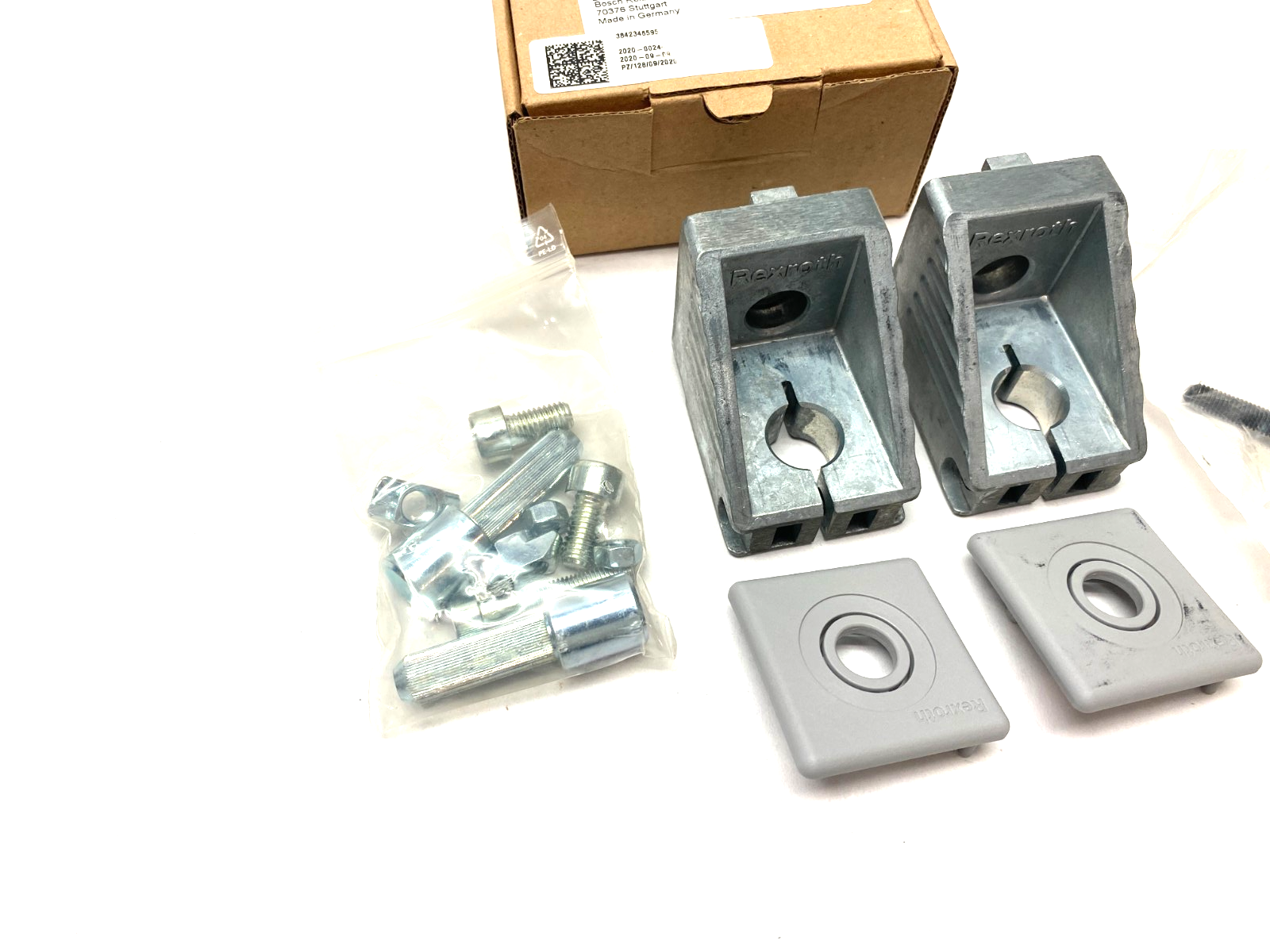 Bosch Rexroth 3842547868 Bearing Pedestal Silver Set Gray Caps - Maverick Industrial Sales