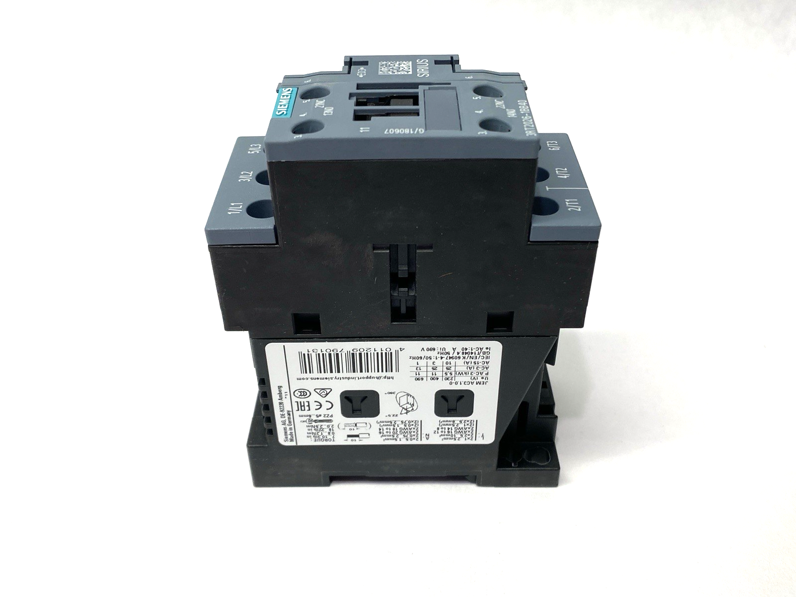 Siemens 3RT2026-1BB40 SIRIUS Power Contactor 3-Pole 400V 11kW 25A - Maverick Industrial Sales