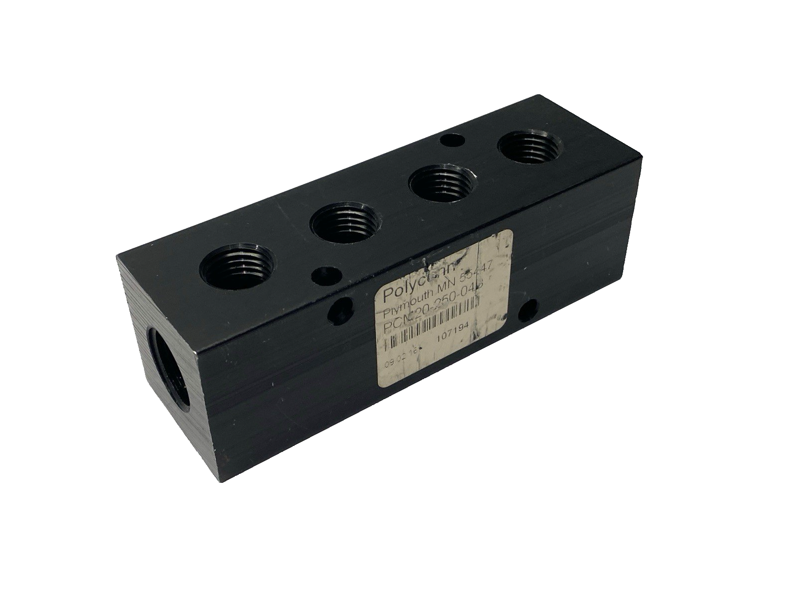 PCM20-250-04B | Polyconn Pneumatic Manifold 4x 1/4" NPT Out 3/8"NPT In - Used - Maverick Industrial Sales
