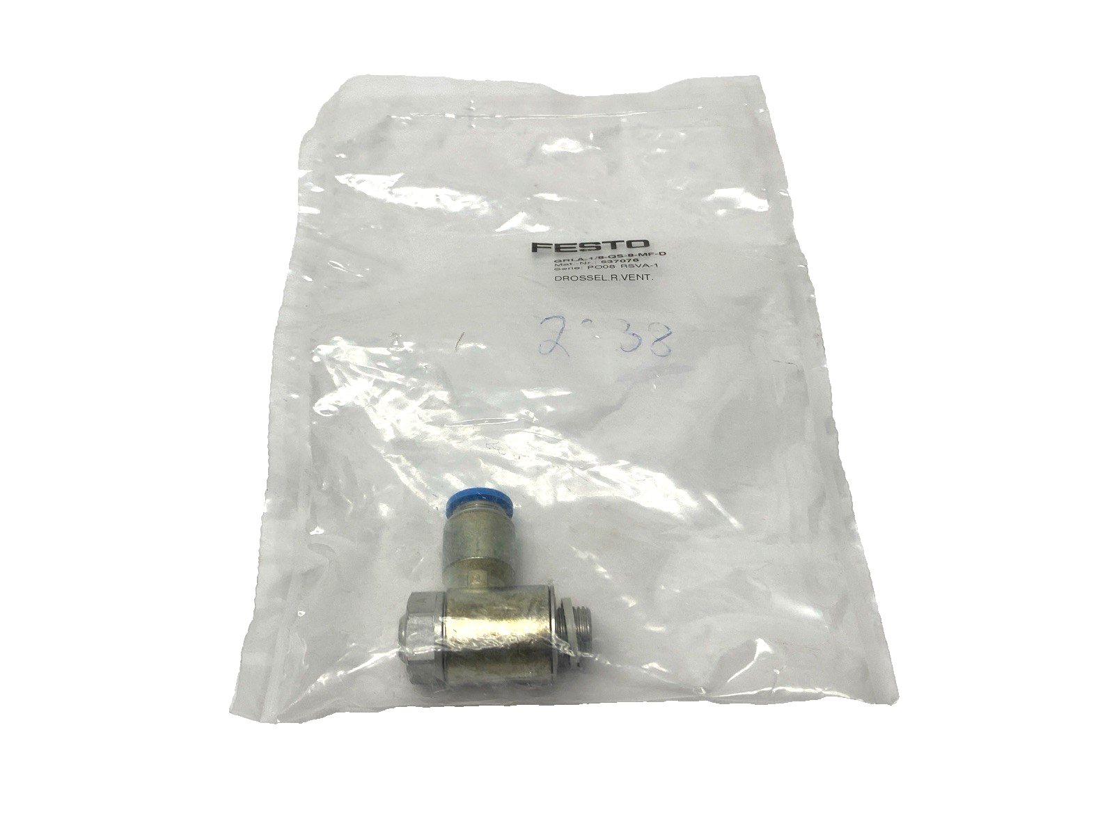 Festo GRLA-1/8-QS-8-MF-D One-Way Flow Control Valve 537076 - Maverick Industrial Sales