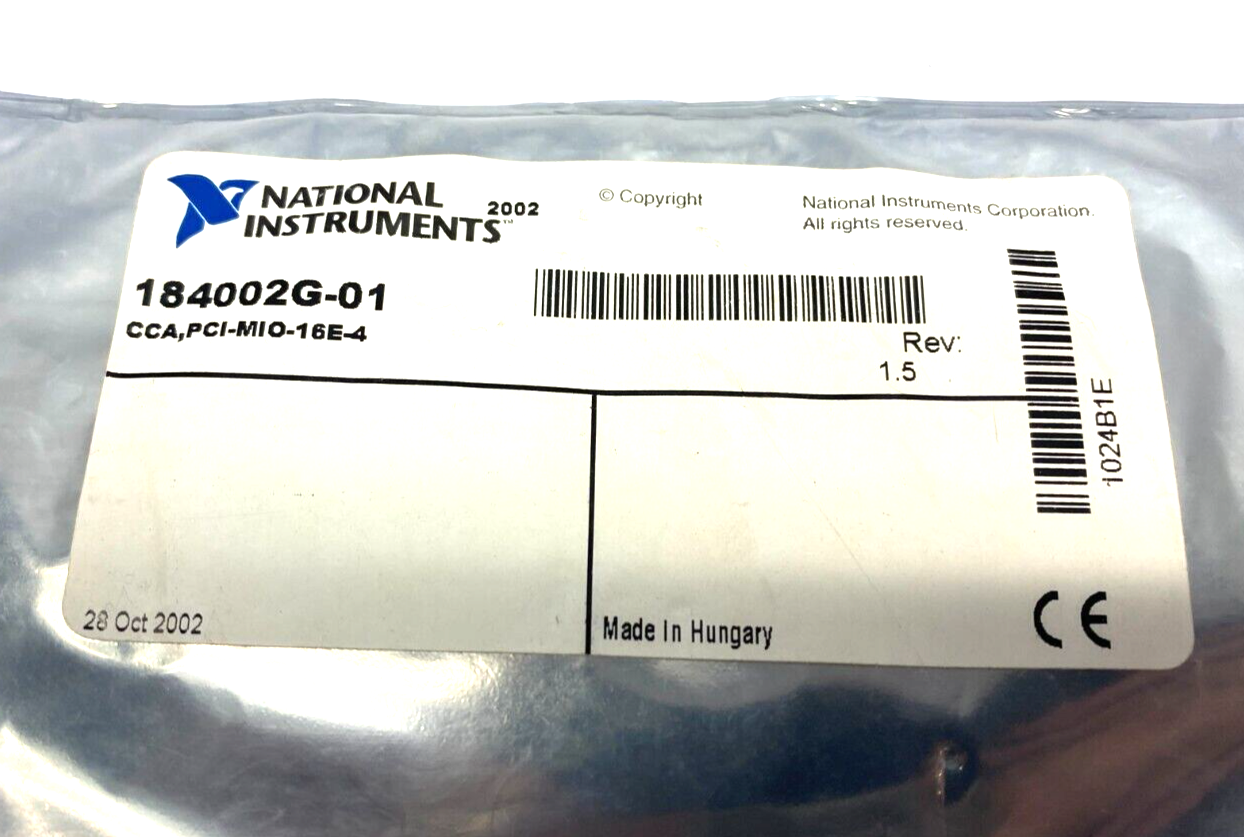 National Instruments 184002G-01 Interface Card CCA,PCI-MIO-16E-4 Rev 1.5 - Maverick Industrial Sales