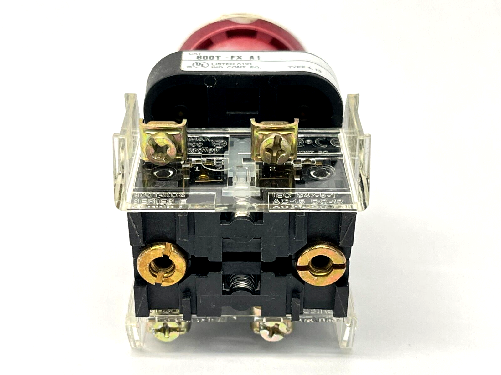 Allen Bradley 800T-FX1A1 Ser T Push-Pull Mushroom Pushbutton PAINTED WHITE - Maverick Industrial Sales