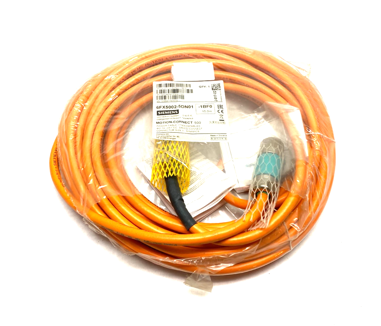 Siemens 6FX5002-5DN01-1BF0 MOTION-CONNECT 500 Power Cable Assembly 15m - Maverick Industrial Sales