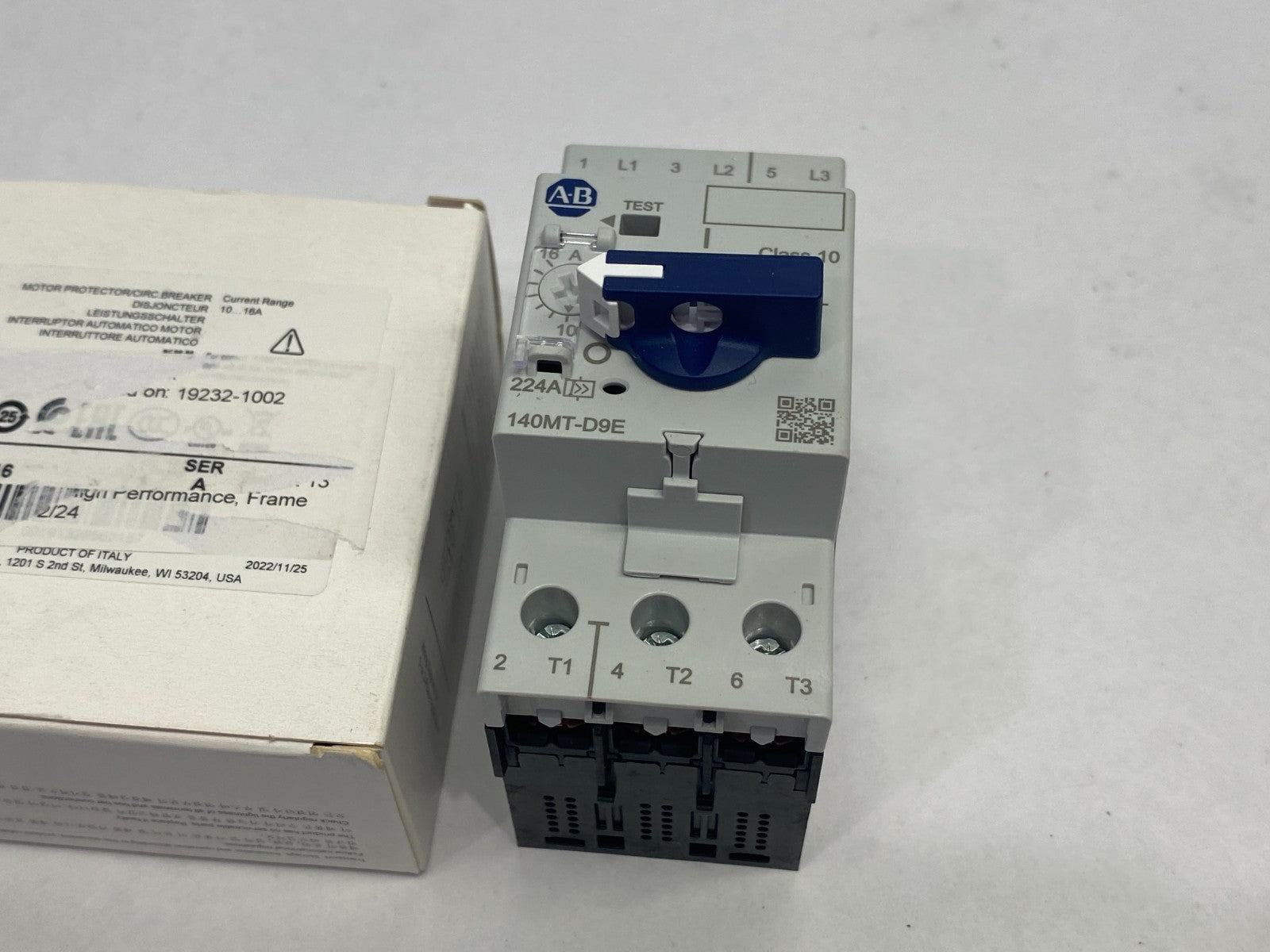 140MT-D9E-C16 | Allen Bradley Ser. A Motor Protection Breaker 10-16A - New – Open box - Maverick Industrial Sales