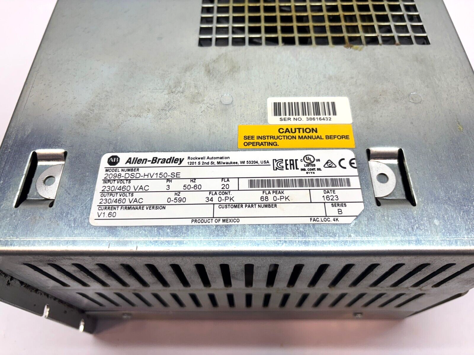 Allen Bradley 2098-DSD-HV150-SE, Ser. B, Ultra 3000 Servo Drive, 15 kW, Chipped - Maverick Industrial Sales