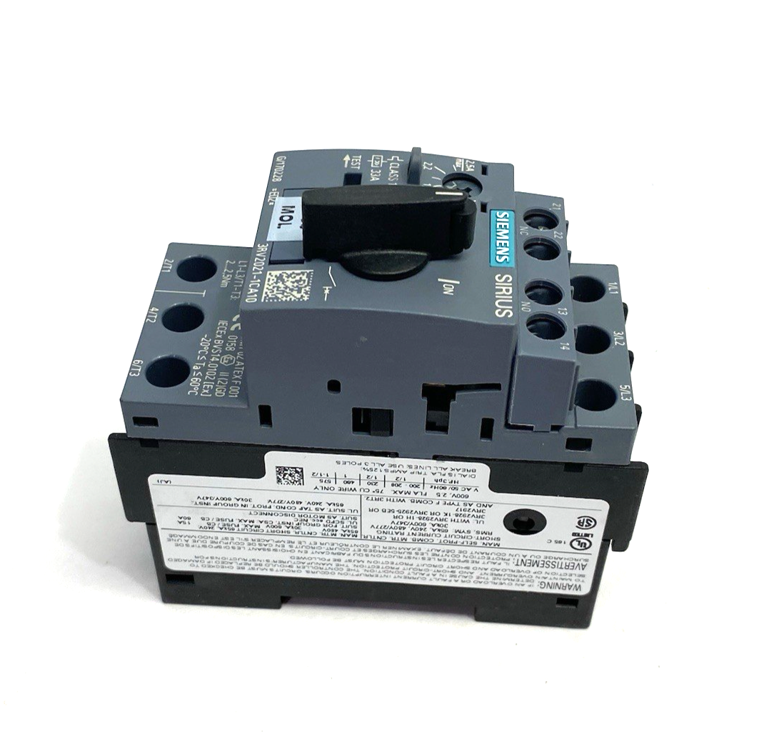 Siemens 3RV2021-1CA10 SIRIUS Motor Protection Circuit Breaker Size S00 - Maverick Industrial Sales