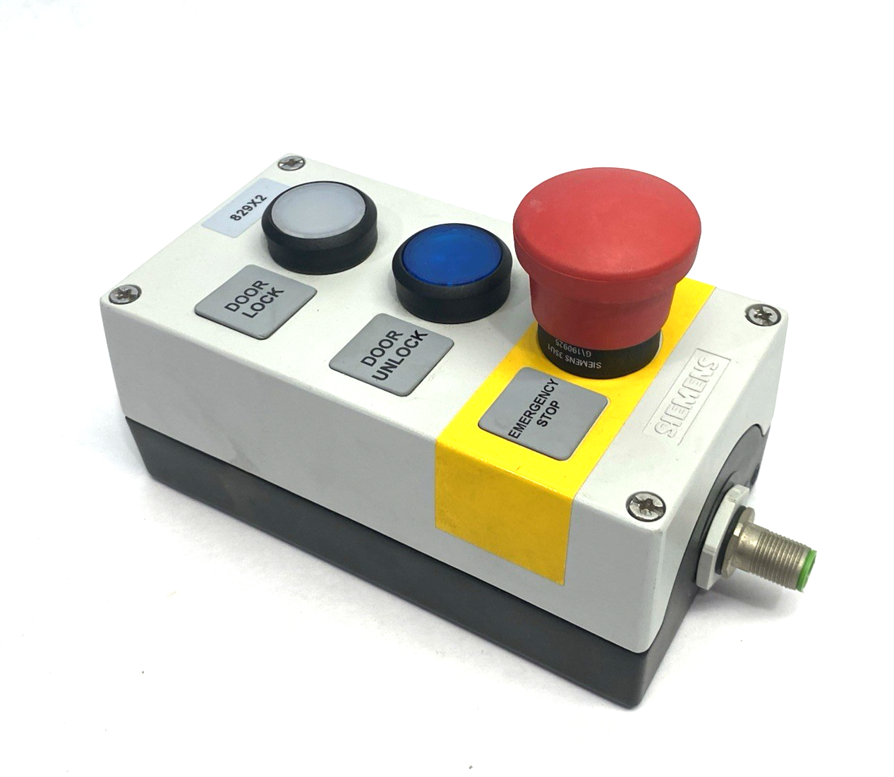 3SU1853-0AA00-0AB1 | Siemens Enclosure w/ E-Stop, Dual Illuminated Pushbuttons - Used - Maverick Industrial Sales