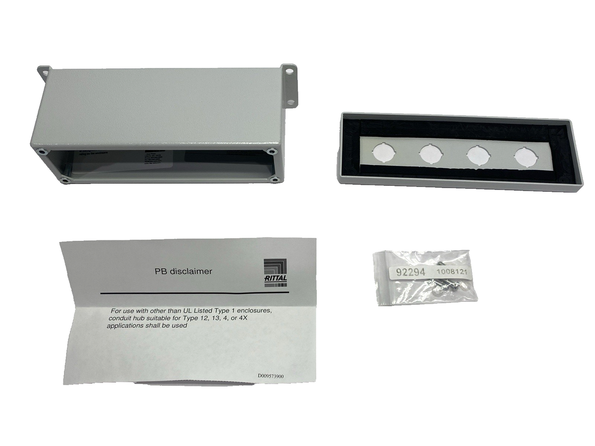 8017667 | Rittal PB Pushbutton Housing 4-Hole 22.5mm Dia. 88mm Depth 69mm Width - New – Open box - Maverick Industrial Sales