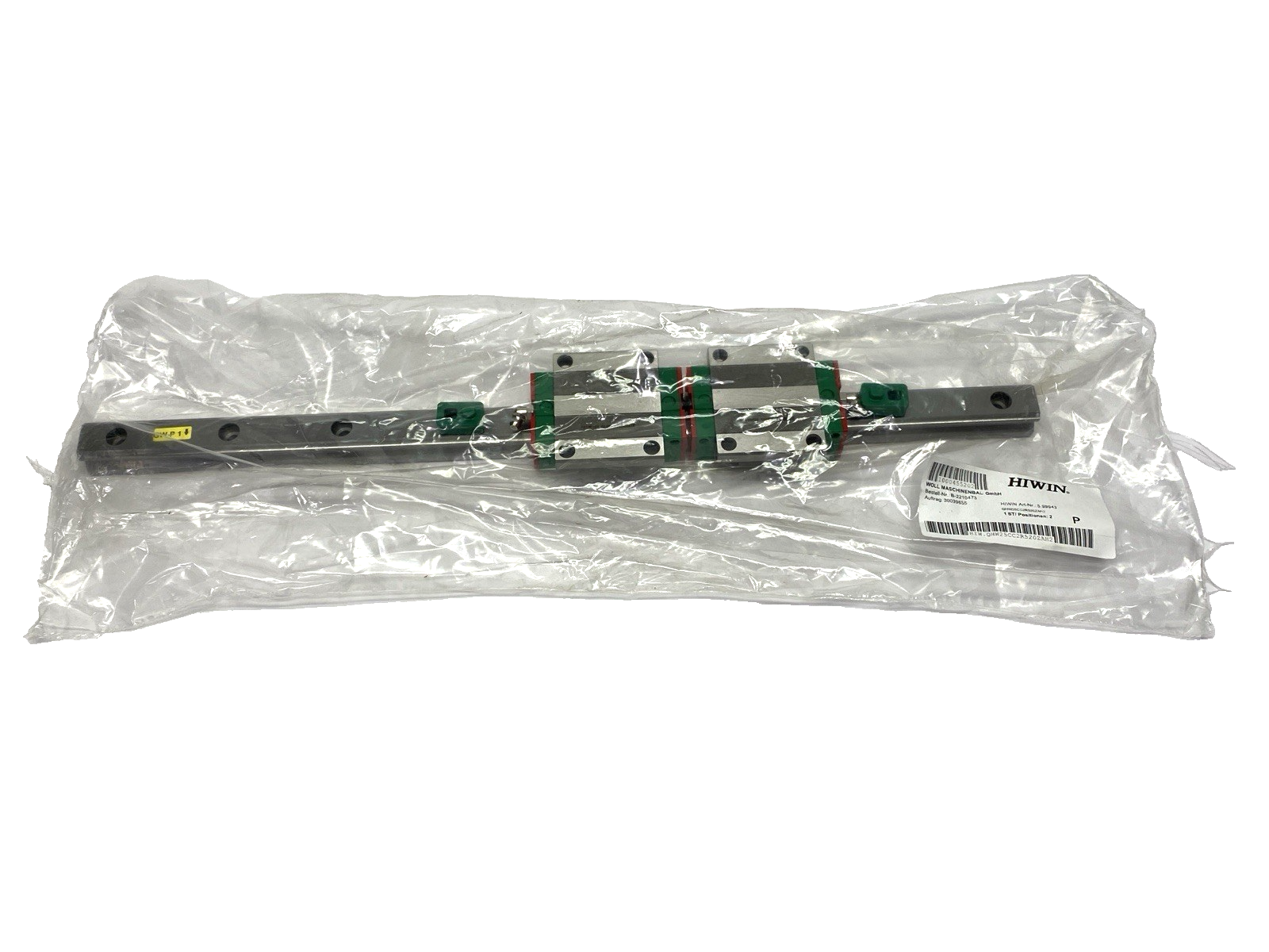 Hiwin QHW25CCR520ZAH2 Linear Guide Rail Assembly 520mm Overall Length - Maverick Industrial Sales