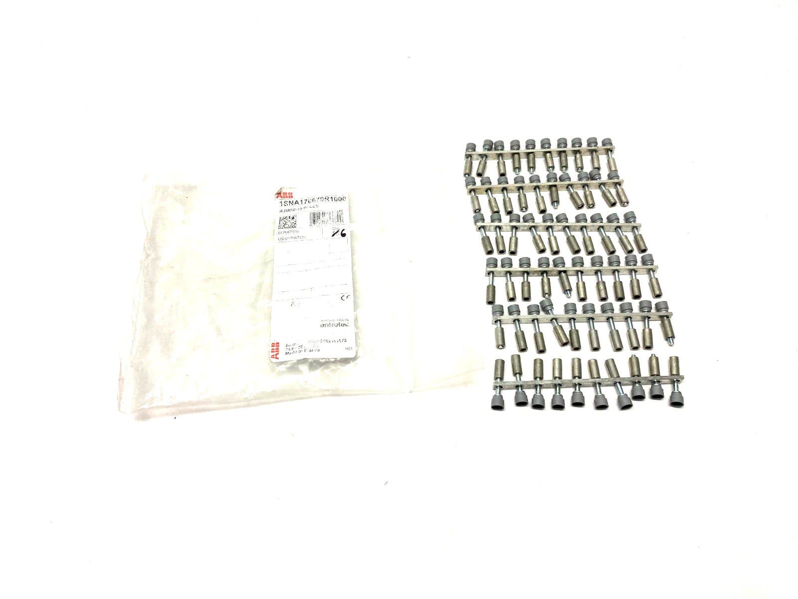 1SNA179631R0300,BJMI12-10 | ABB Entrelec 1SNA179631R0300 Jumper Bar 10-Pole 12mm Space BJMI12-10 PKG OF 6 - New – Open box - Maverick Industrial Sales