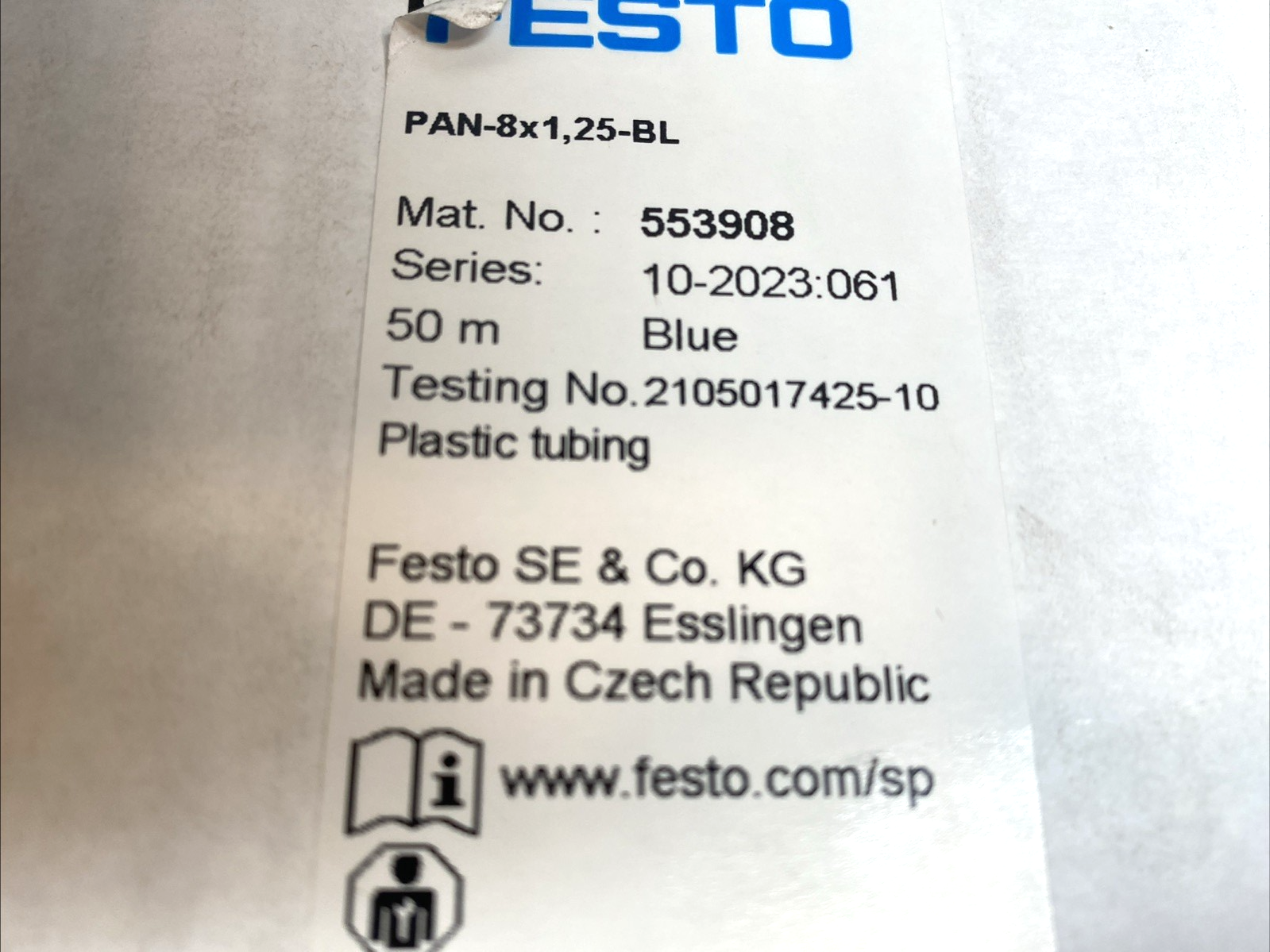 Festo PAN-8X1.25 Plastic Pneumatic Hose 553908 164FT. - Maverick Industrial Sales