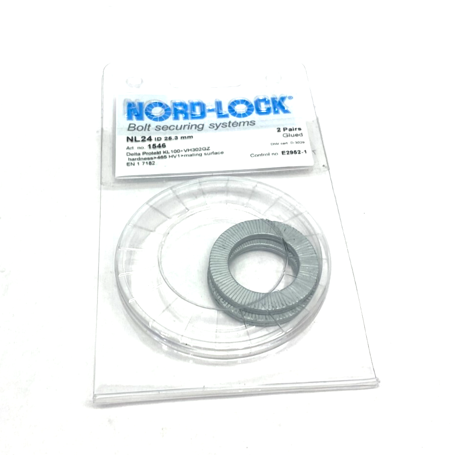 Nord-Lock 1546 Steel Lock Washer NL24 ID 25.3mm 2 PAIRS - Maverick Industrial Sales