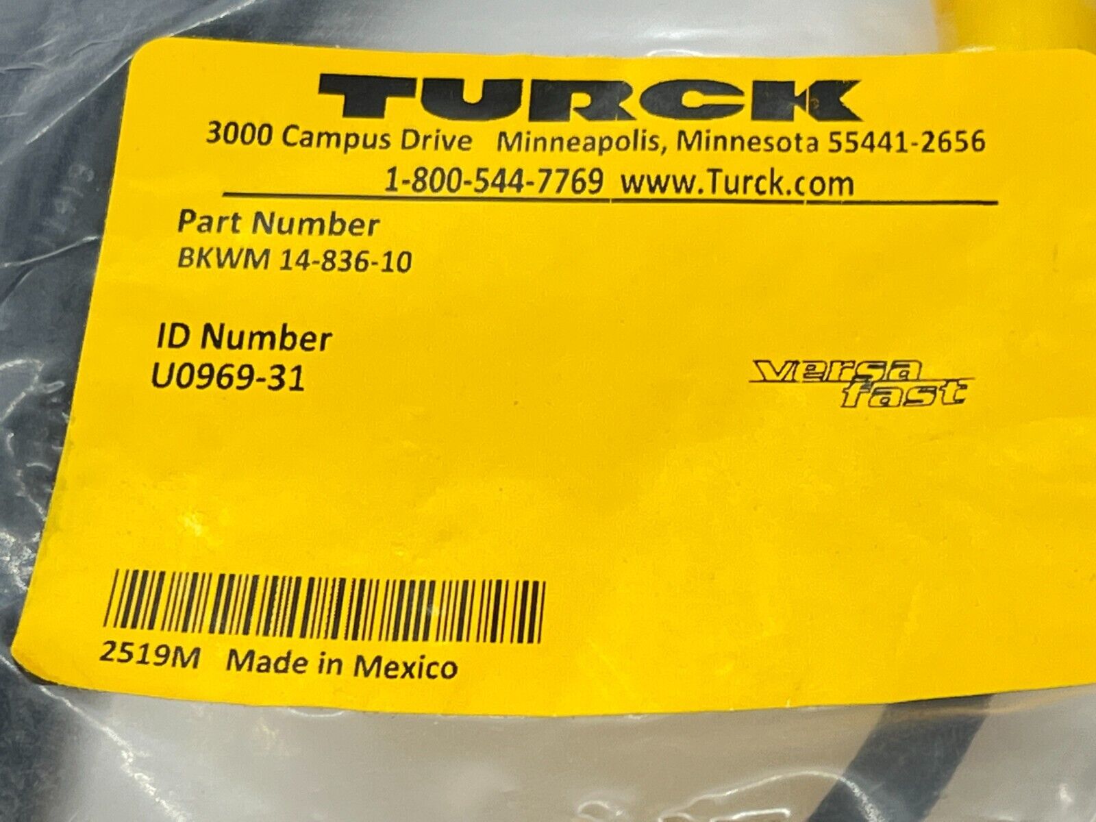Turck BKWM 14-836-10 Versafast Cordset M16 Female 10M Length U0969-31 - Maverick Industrial Sales
