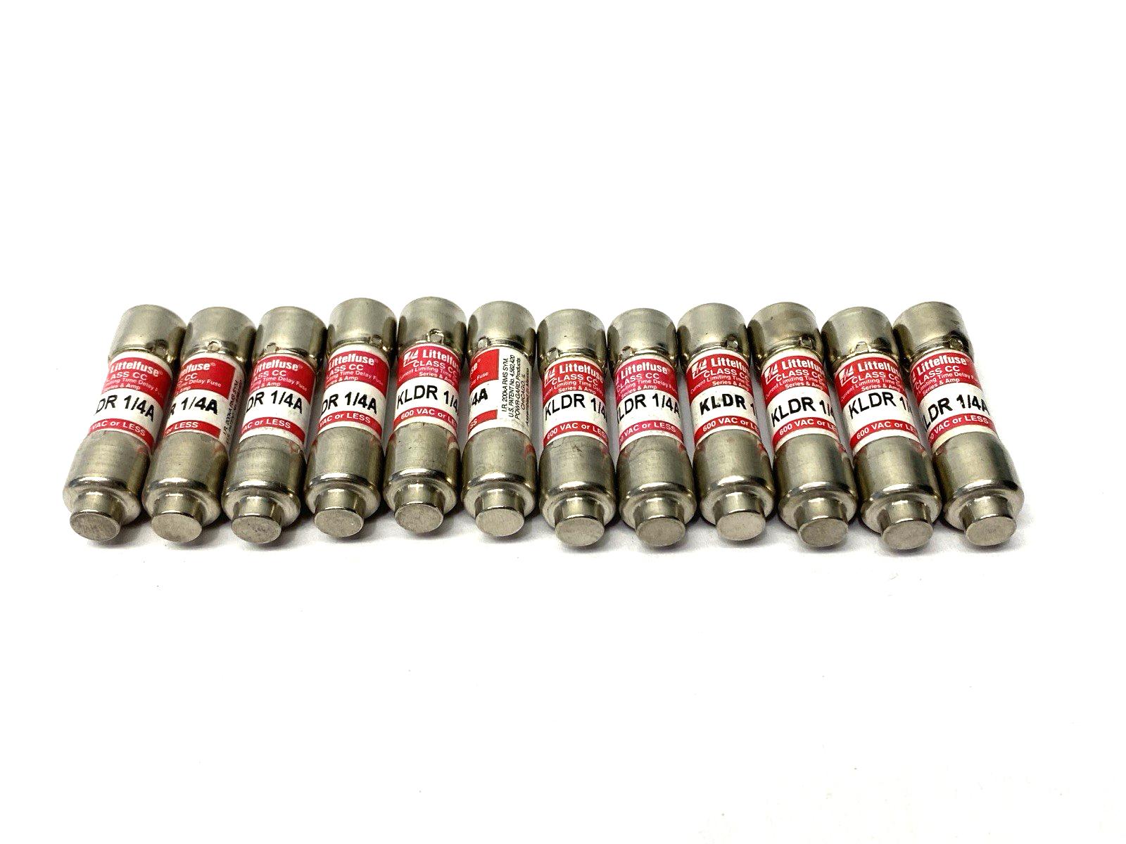 Littelfuse KLDR1/4A Time-Delay Fuse Class CC 600VAC .25A LOT OF 12 - Maverick Industrial Sales