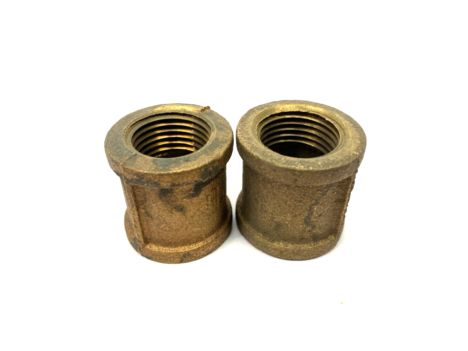 Bronze Female Pipe Nipple Adapter Fitting 1/2" to 1/2" FNPT LOT OF 2 - Maverick Industrial Sales