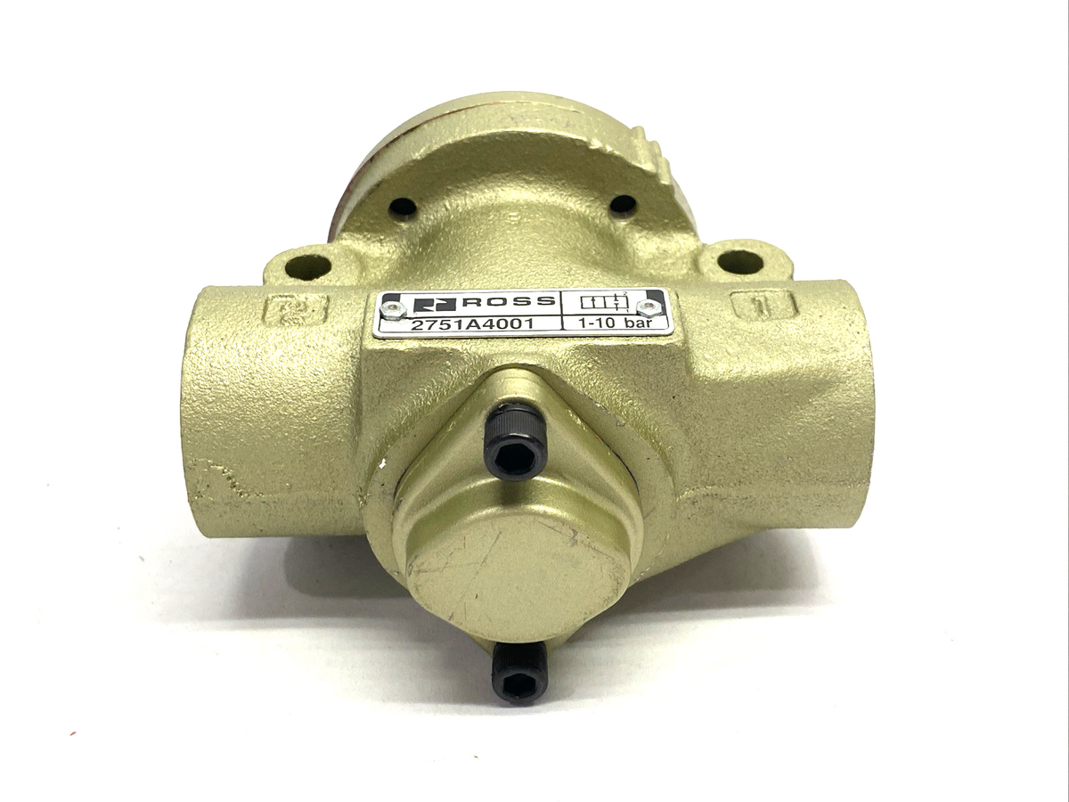 ROSS 2751A4001 Directional Control Inline Poppet Valve 2/2 Single Pilot 1/2" NPT - Maverick Industrial Sales