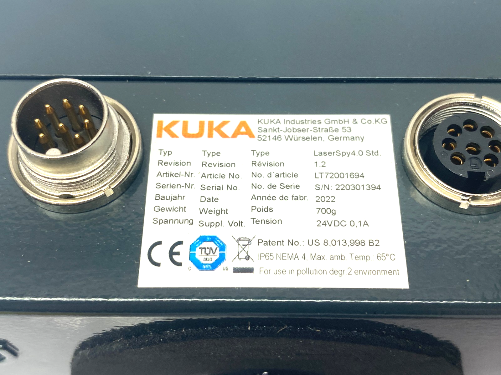 Kuka LT72001694 LaserSpy 4.0 Active Sensor for Laser Safety - Maverick Industrial Sales