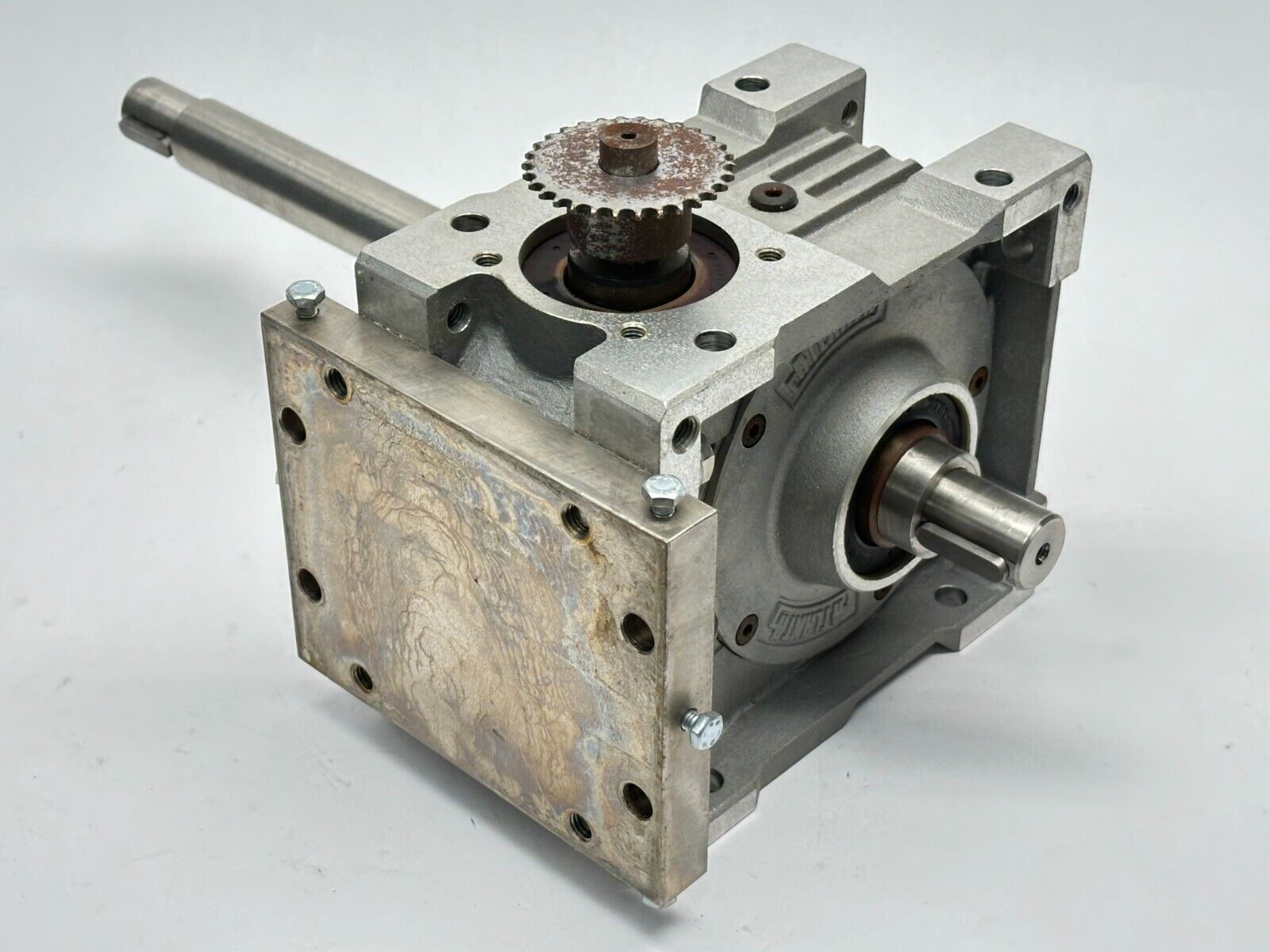 Atlanta Right Angle Worm Gear Drive Box 30mm - 25mm Stepped Keyed Shaft - Maverick Industrial Sales