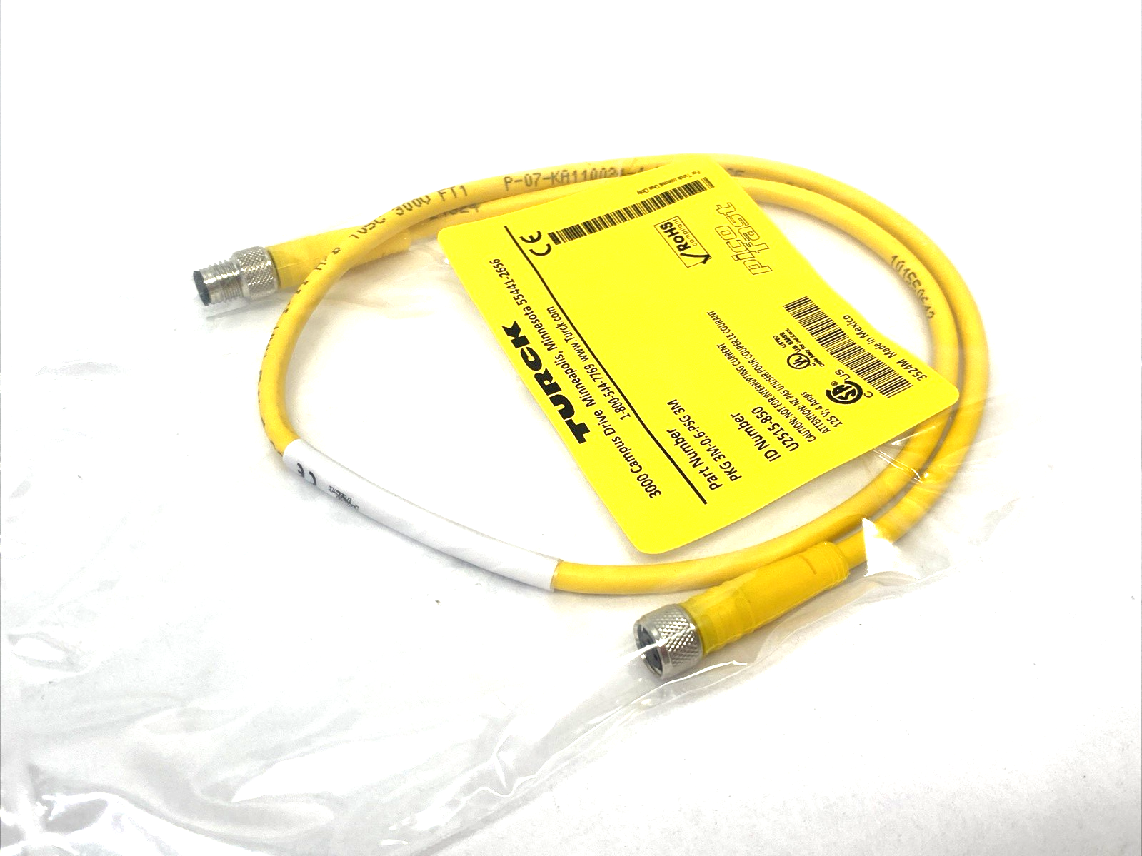 PKG 3M-0.6-PSG 3M | Turck Picofast Actuator/Sensor Extension Cable U2515-850 - New - Maverick Industrial Sales
