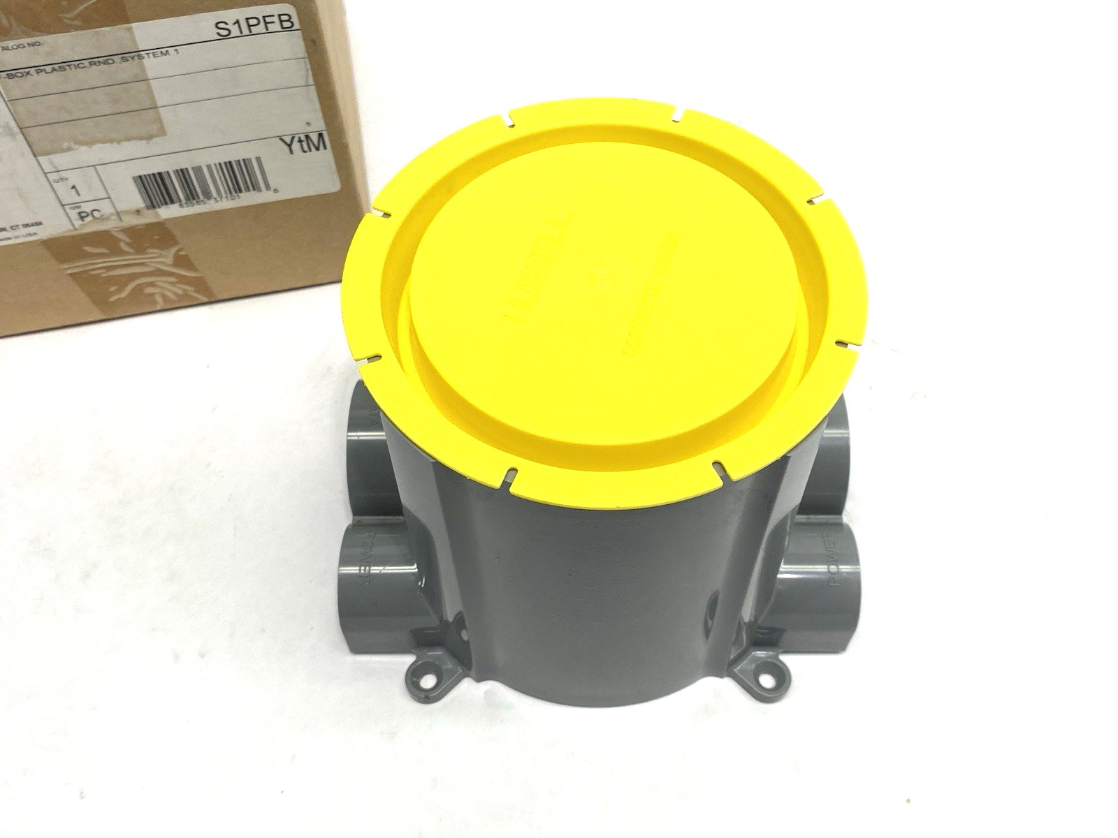 Hubbell S1PFB Round Flush Floorbox, PVC, 3.00" Minimum Dept of Pour - Maverick Industrial Sales
