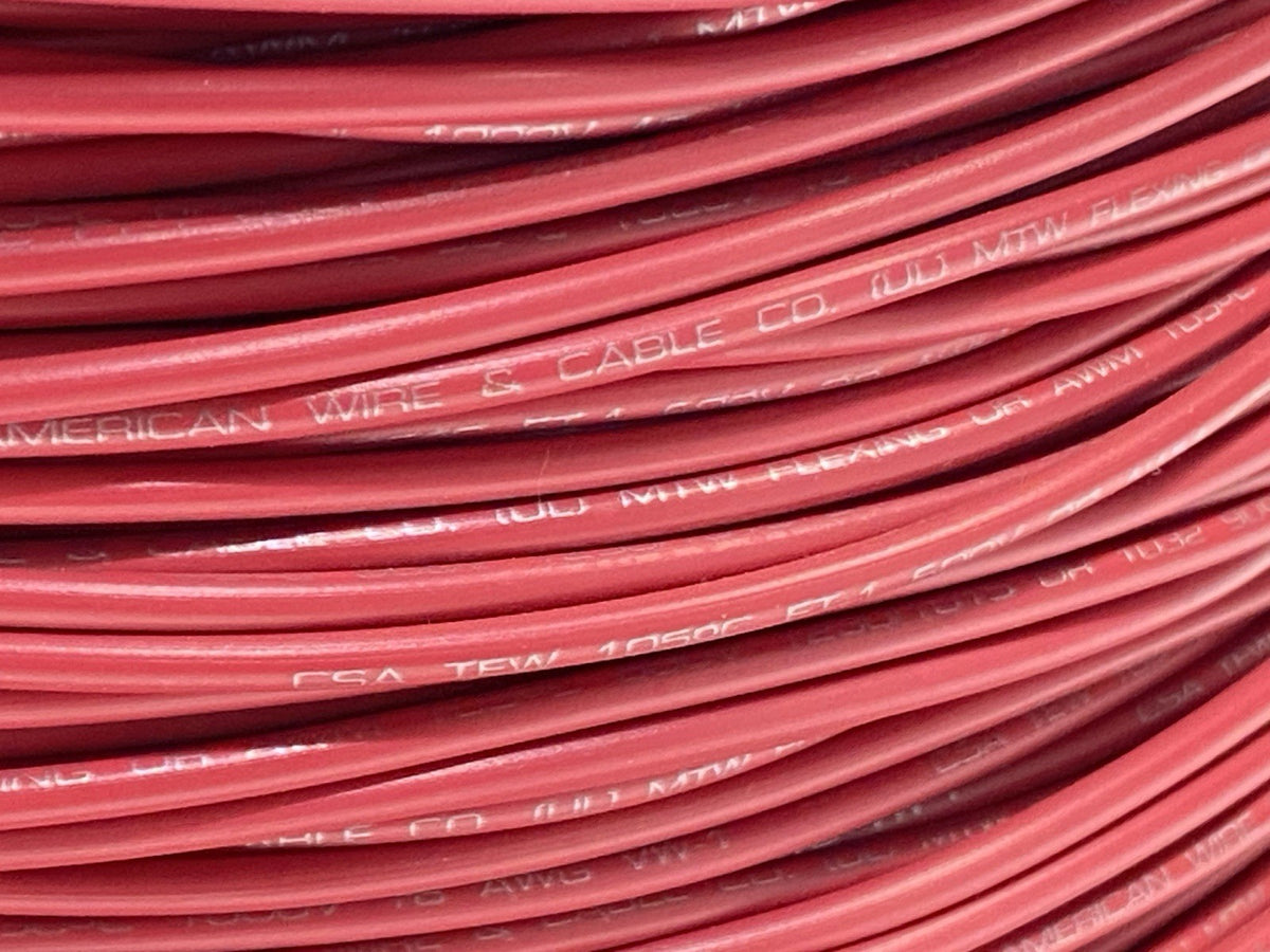American Wire And Cable MTW-18G-03 18 AWG Hook Up Wire Type MTW Red 1800ft Roll - Maverick Industrial Sales