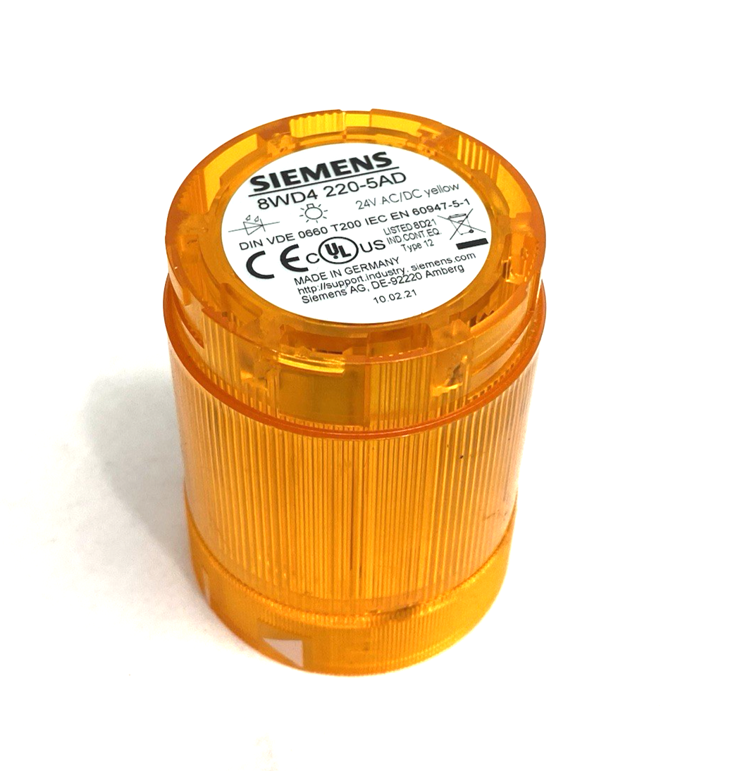 8WD4 220-5AD | Siemens Continuous 50mm Steady Stacklight Element Yellow - Used - Maverick Industrial Sales