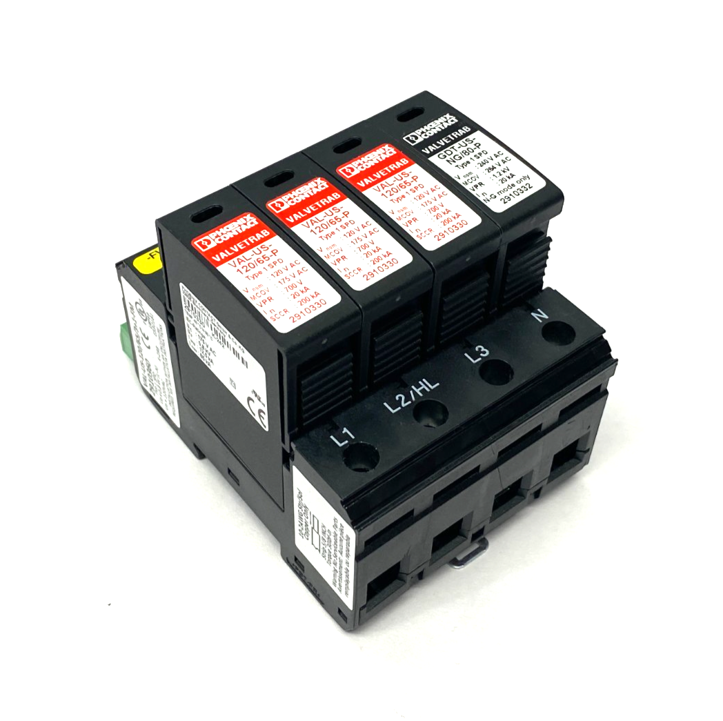 Phoenix Contact VAL-US-120/65/3+1-FM 4-Channel Surge Protection Device 2910360 - Maverick Industrial Sales