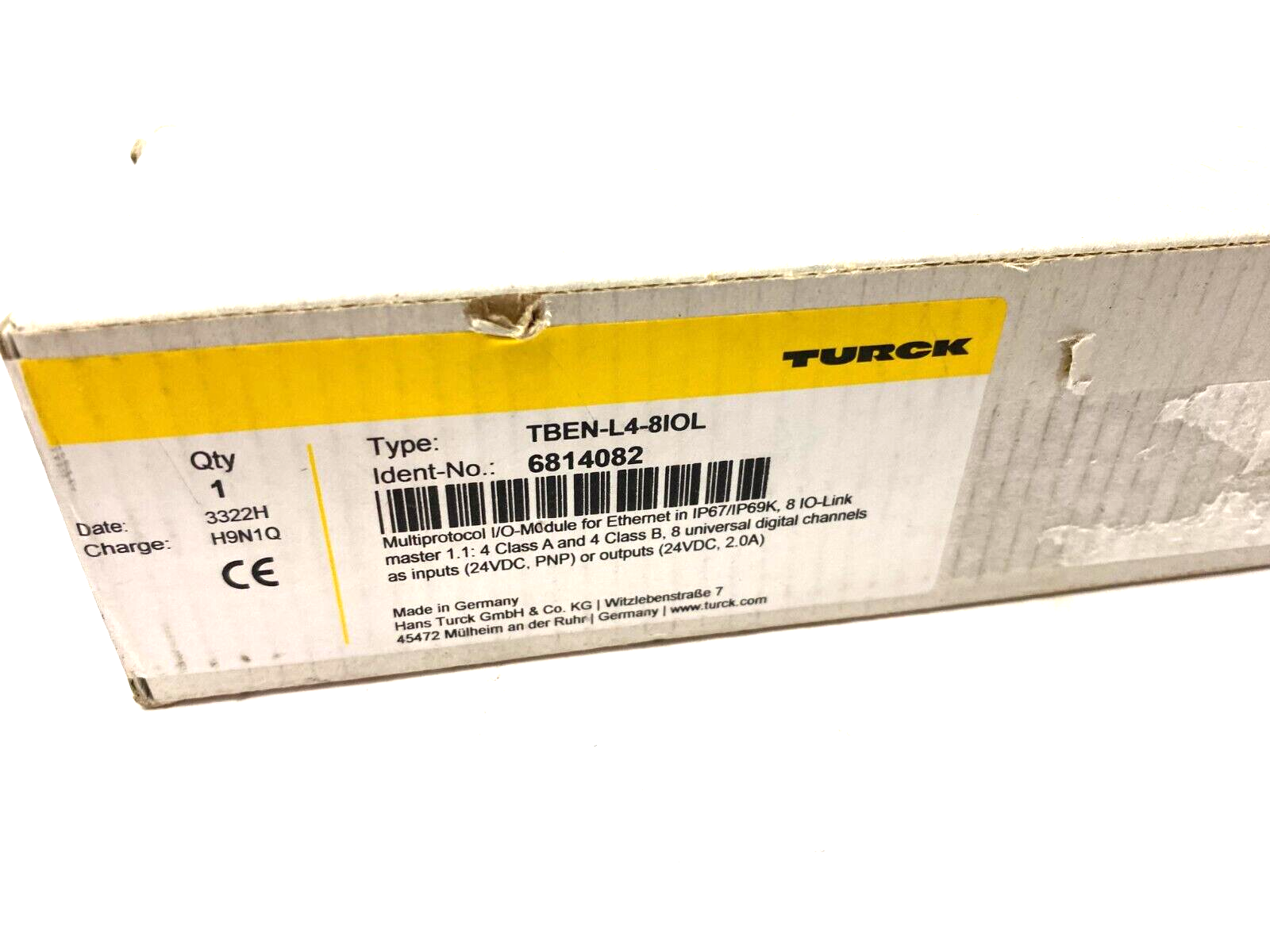 Turck TBEN-L4-8IOL Compact Multiprotocol Ethernet I/O Module 8-Ch, 6814082 - Maverick Industrial Sales