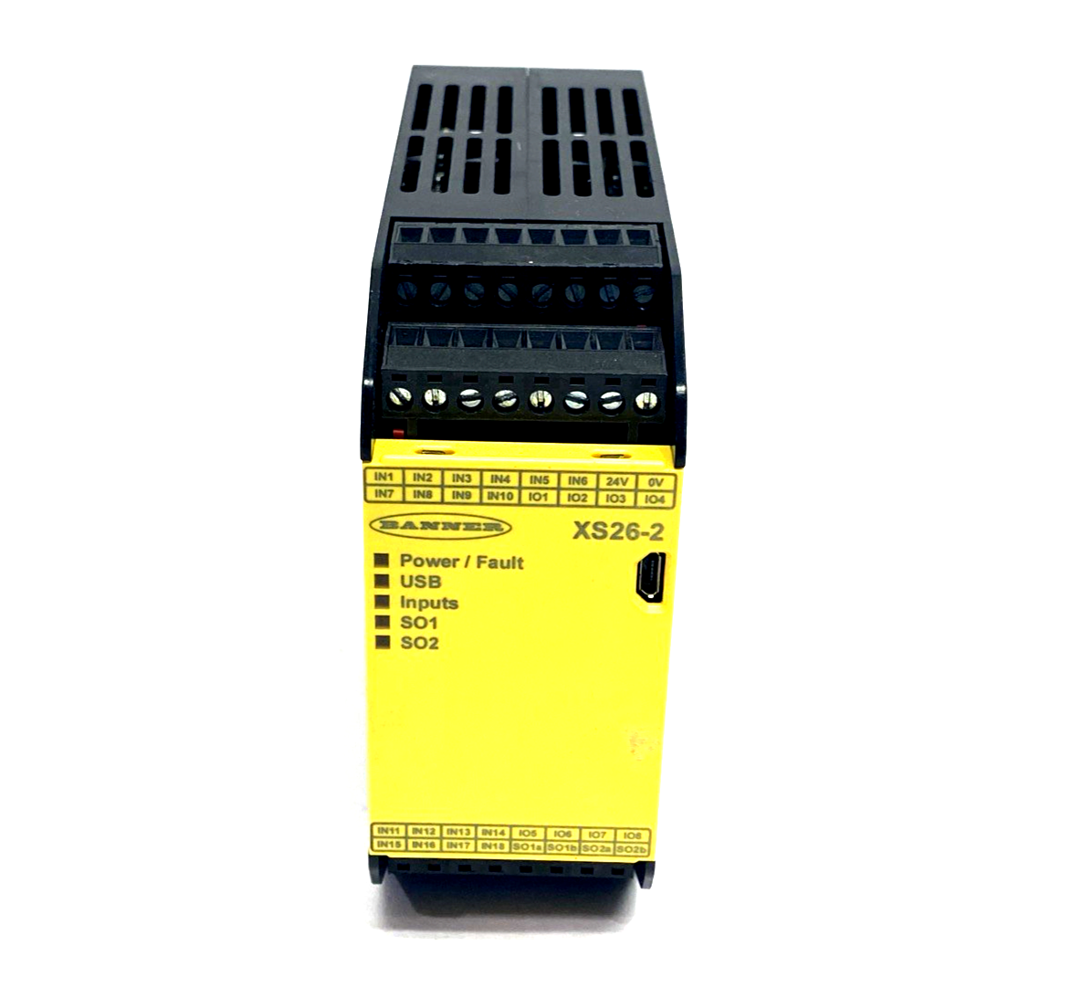 Banner XS26-2 Safety Controller, 26 Input, Expandable 24VDC 100mA 85061 - Maverick Industrial Sales