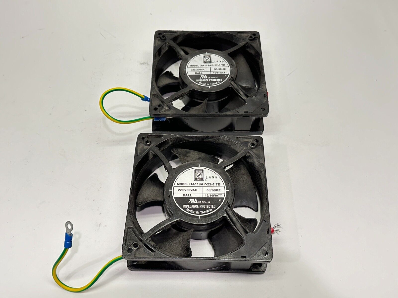 Orion Fans OA119AP-22-1TB AC Axial Fan 220/230VAC 12/14Watt LOT OF 2 - Maverick Industrial Sales