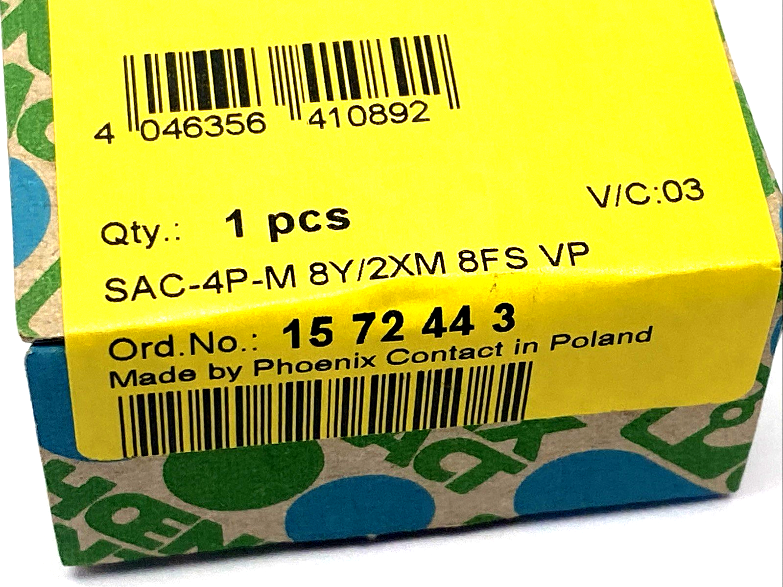 Phoenix Contact SAC-4P-M 8Y/2XM 8FS VP Y Distributor Connector M8 1572443 - Maverick Industrial Sales