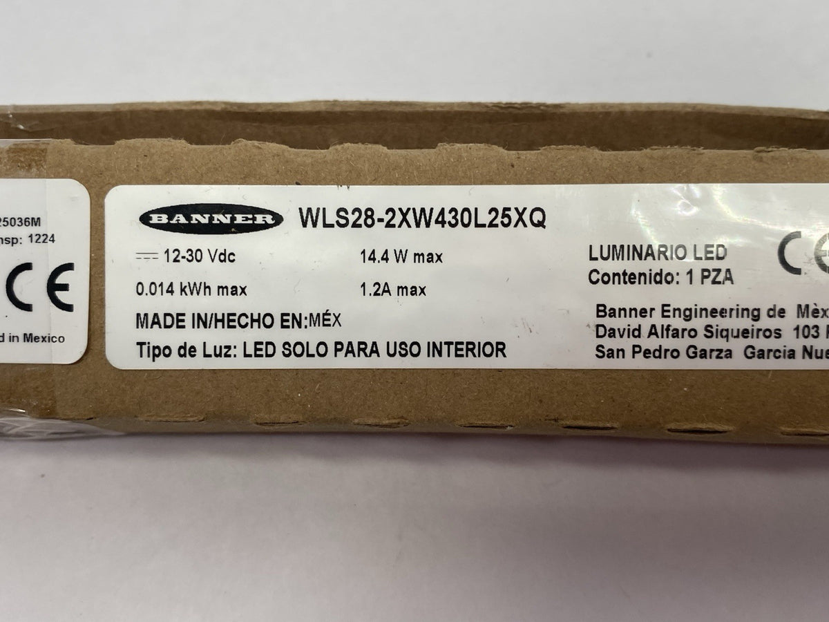 Banner Engineering WLS28-2XW430L25XQ Work Light LED Strip Length: 430 mm 88020 - Maverick Industrial Sales