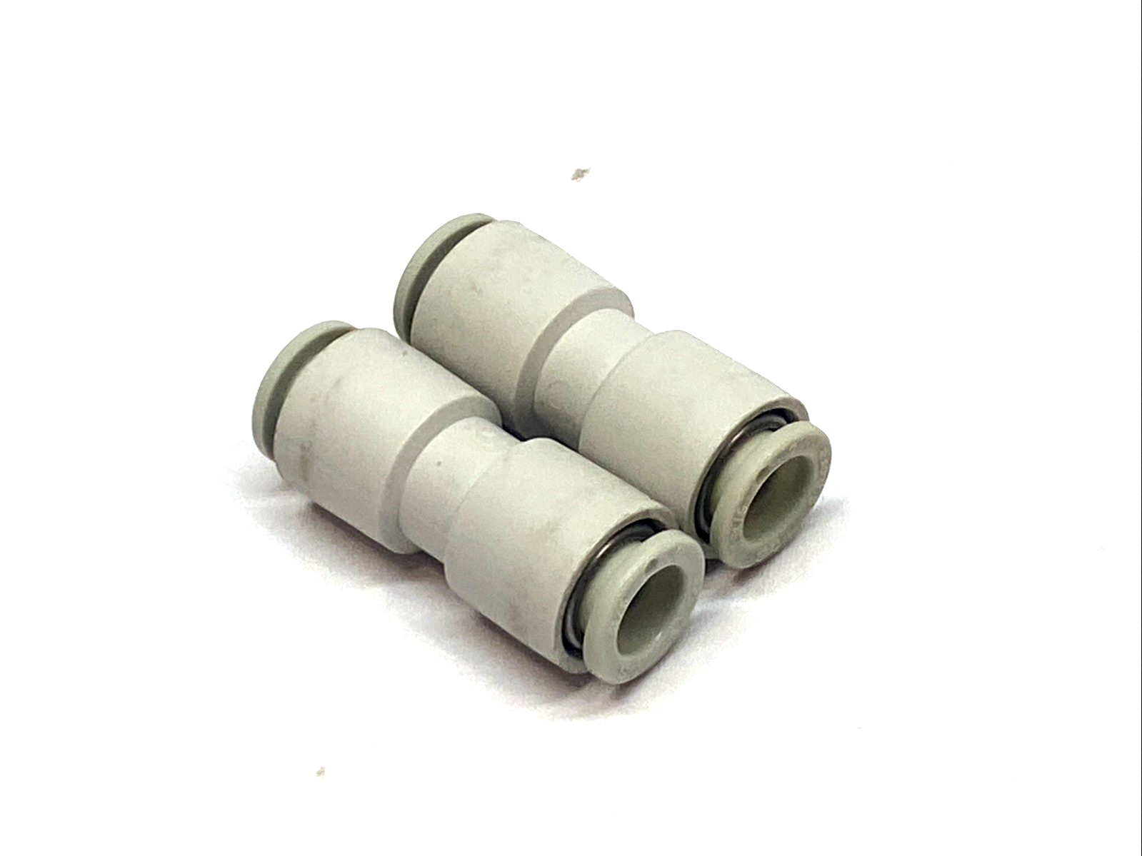 KQ2H08-00A | SMC Straight Union 8mm Tube - One-Touch Pneumatic Fitting LOT OF 2 - Used - Maverick Industrial Sales